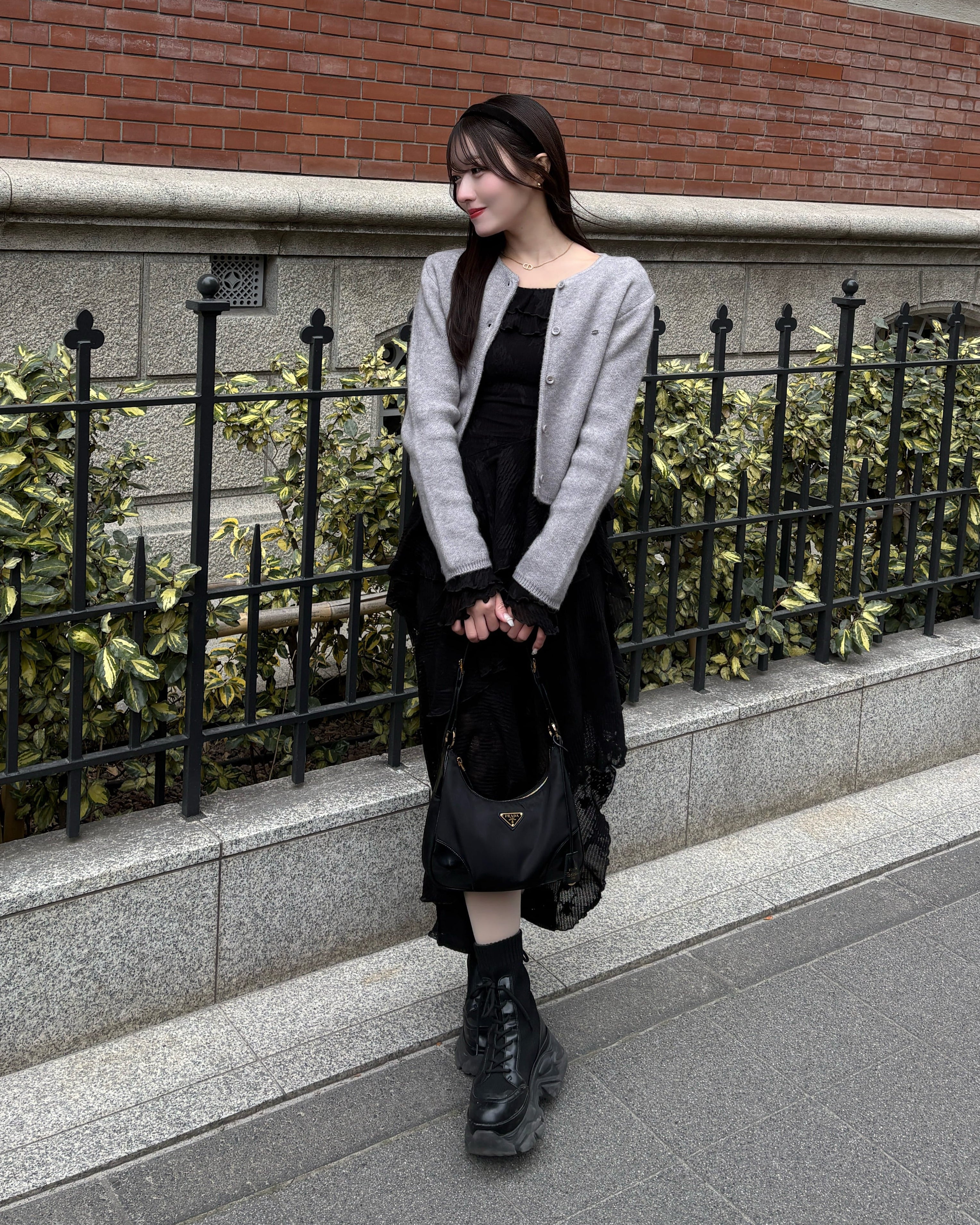 3wayアシンメトリーフリルレースワンピース