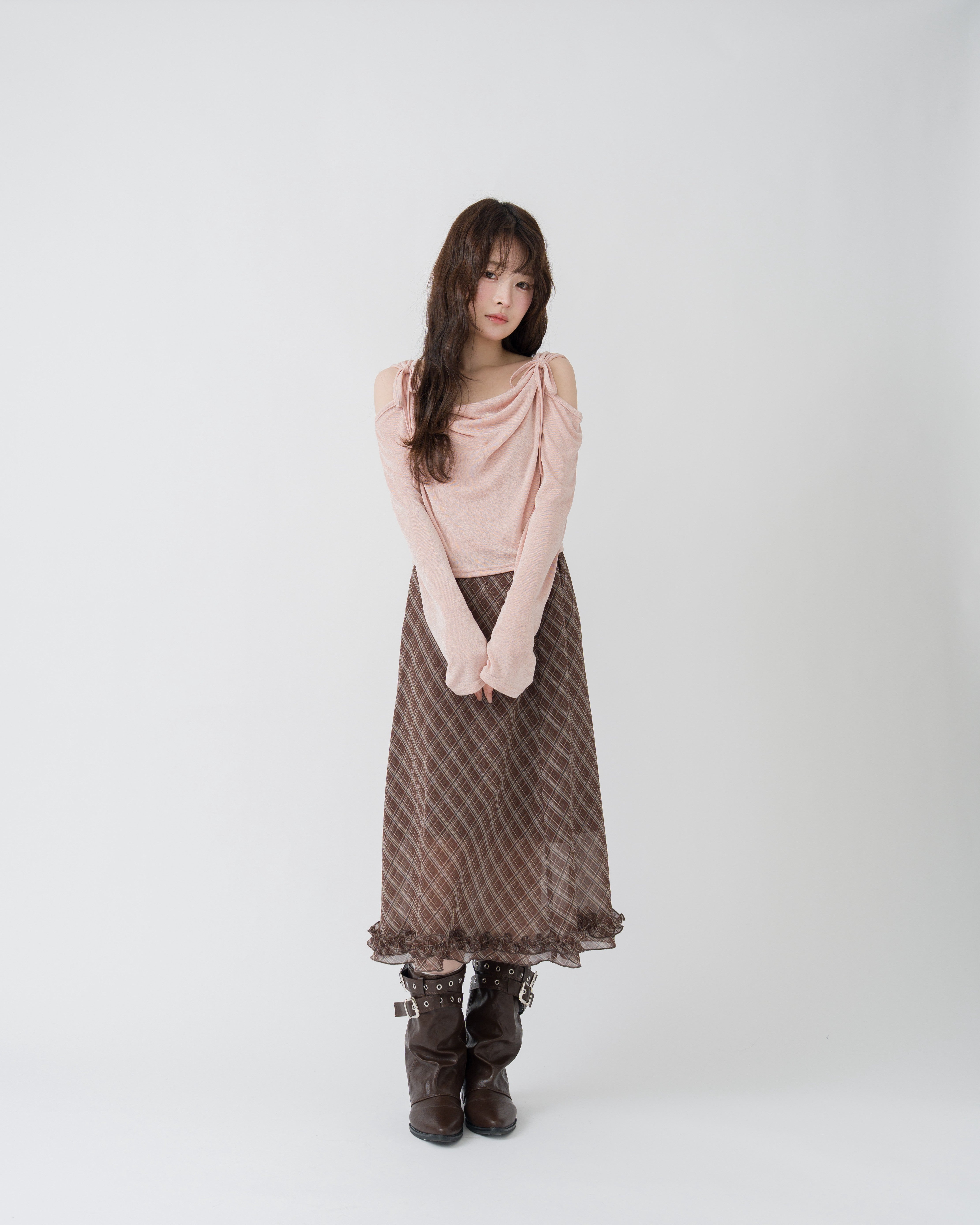 【一部予約】チェック＆ドットシアーフリルスカート