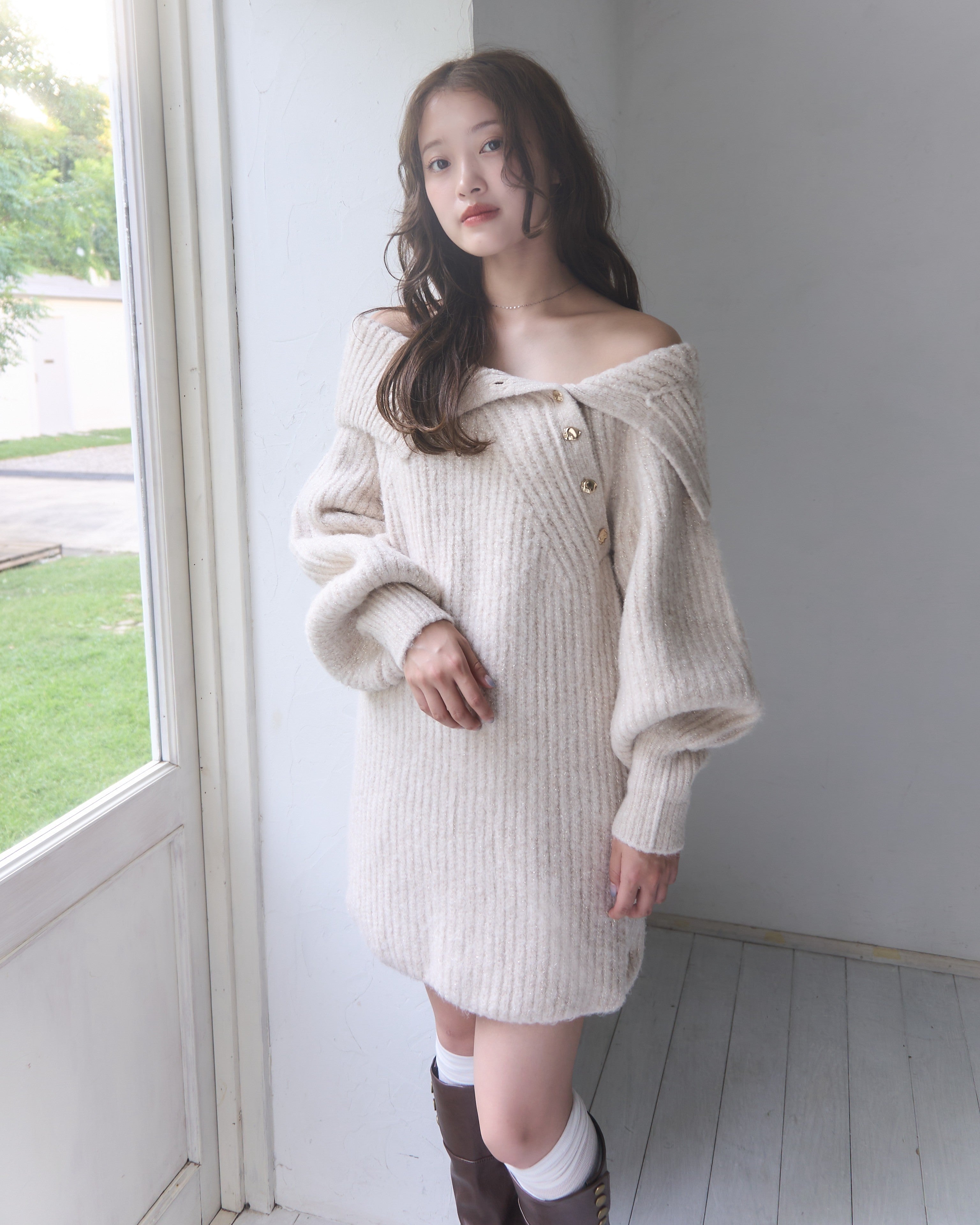 model:164cm/ベージュ