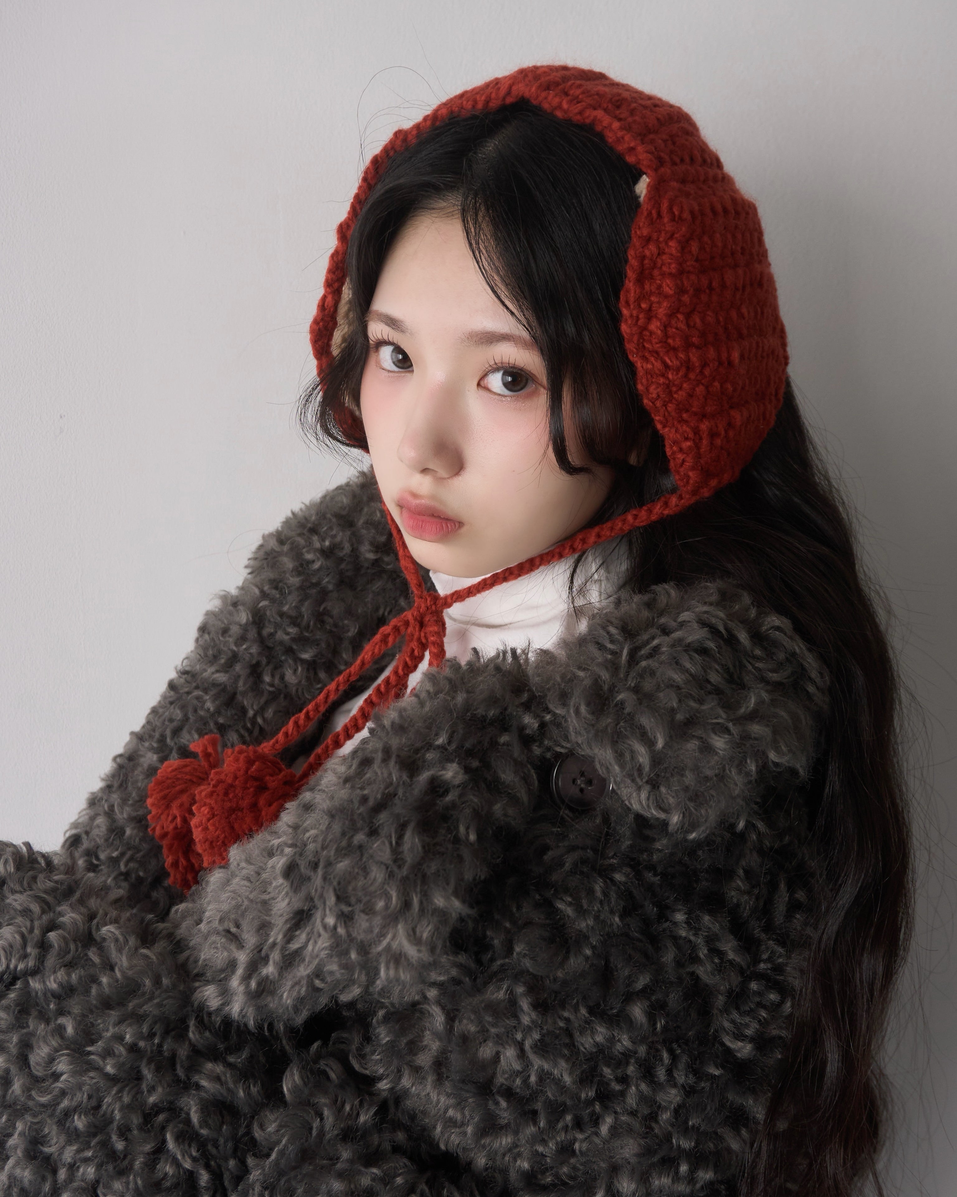 ケーブルニットイヤーマフ