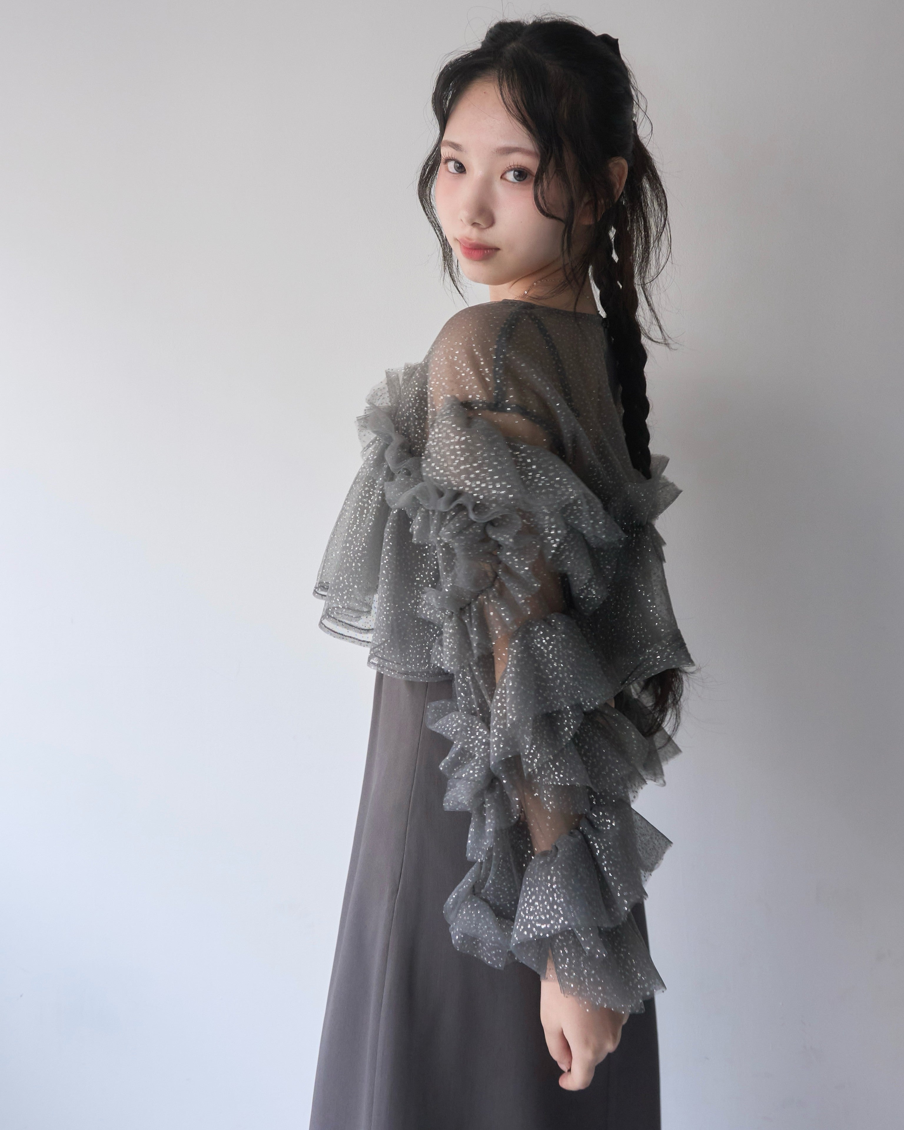 フリルラメチュールオケージョンワンピース