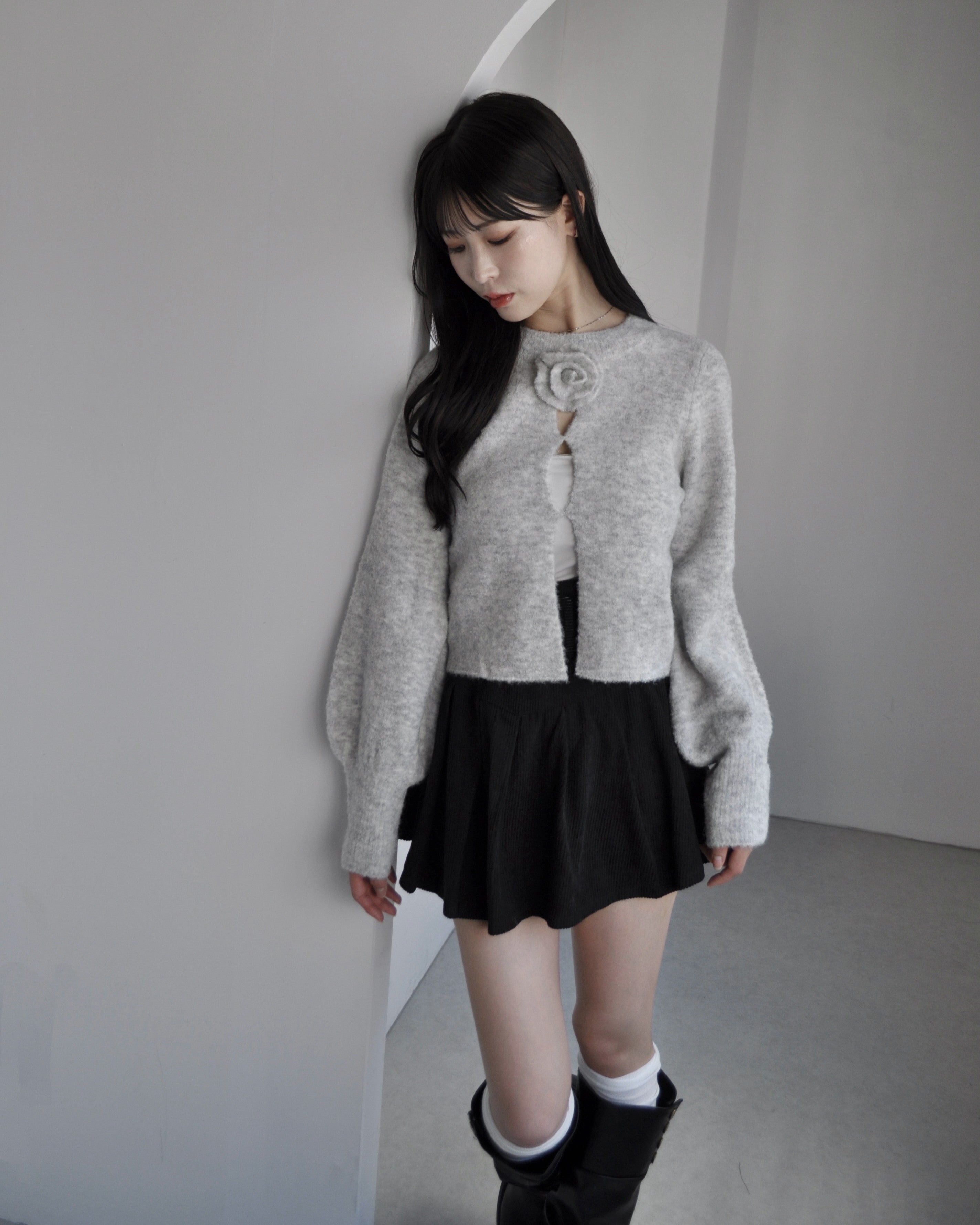 コーデュロイベルトセットプリーツスカート
