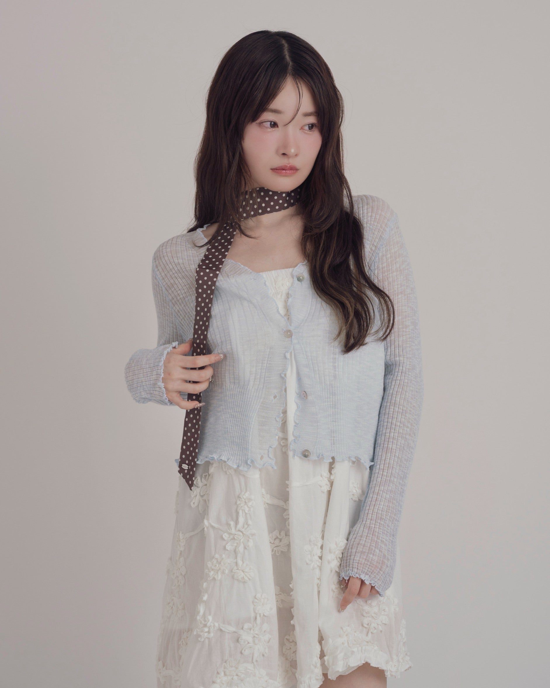 シアーフリルカーディガン