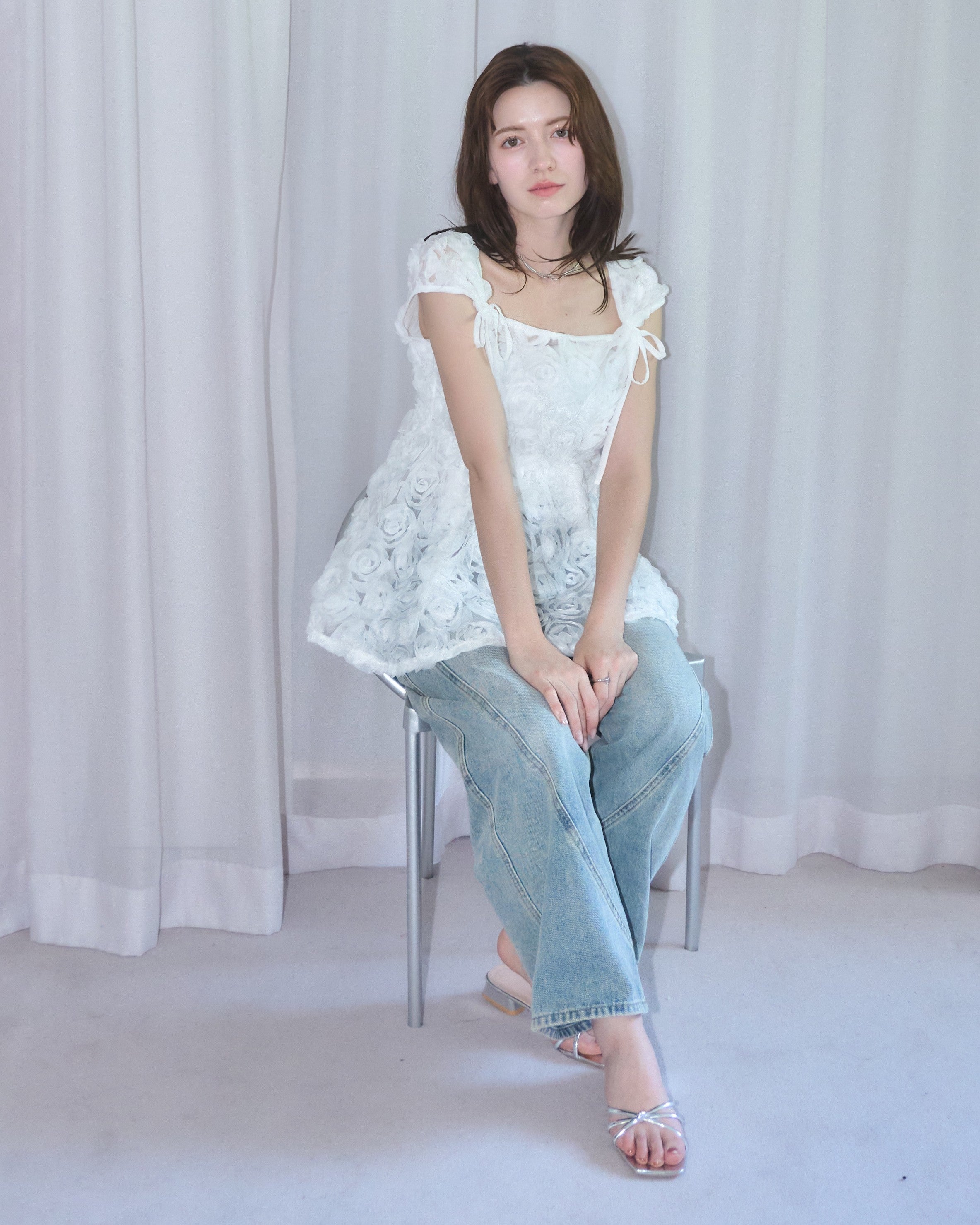 model:155cm/オフホワイト