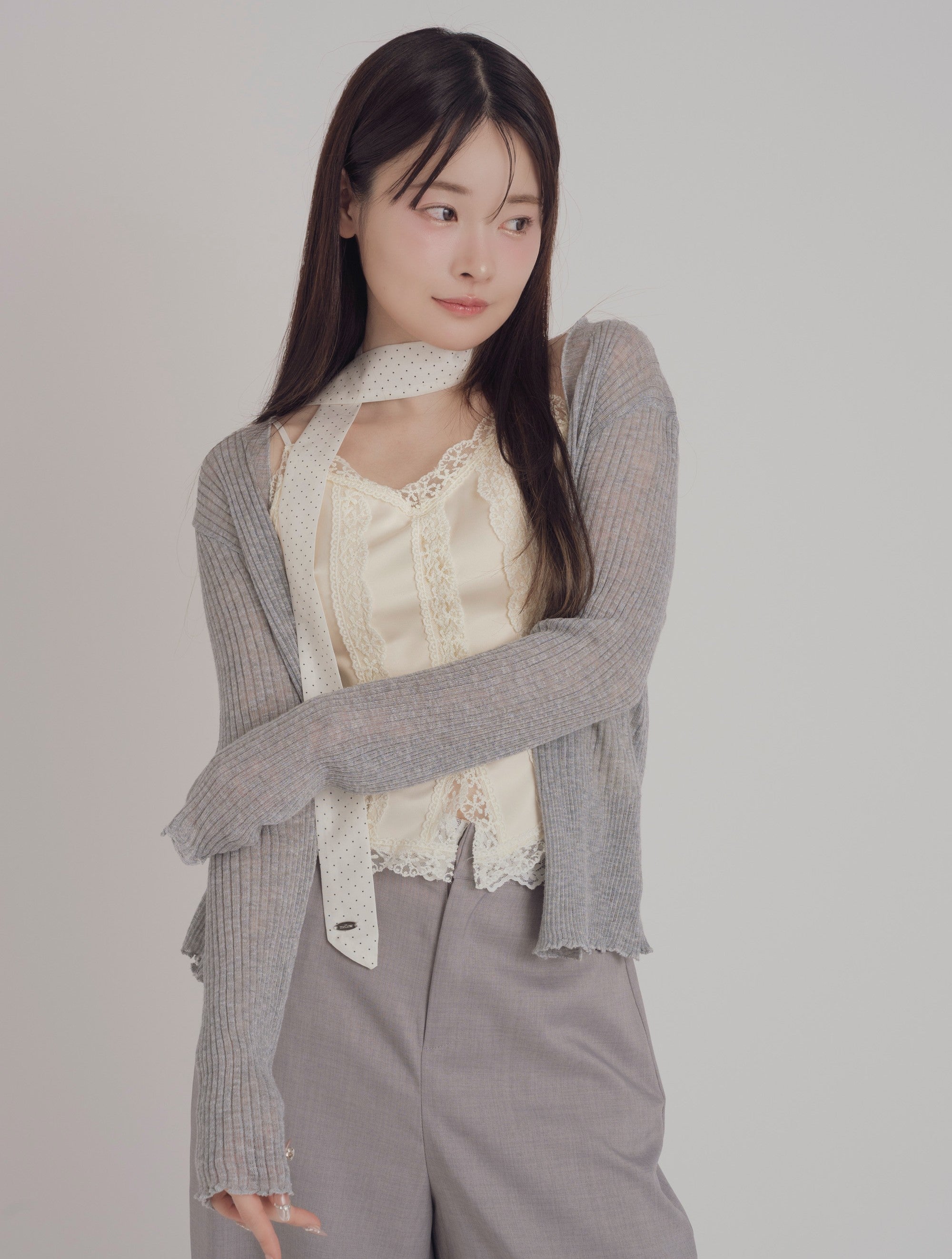 【LOLA ME/ローラミー】 SOFIE カーディガン UN-SOPHIE アンソフィー カーディガン ORGANDY PEPLUM CARDIGAN