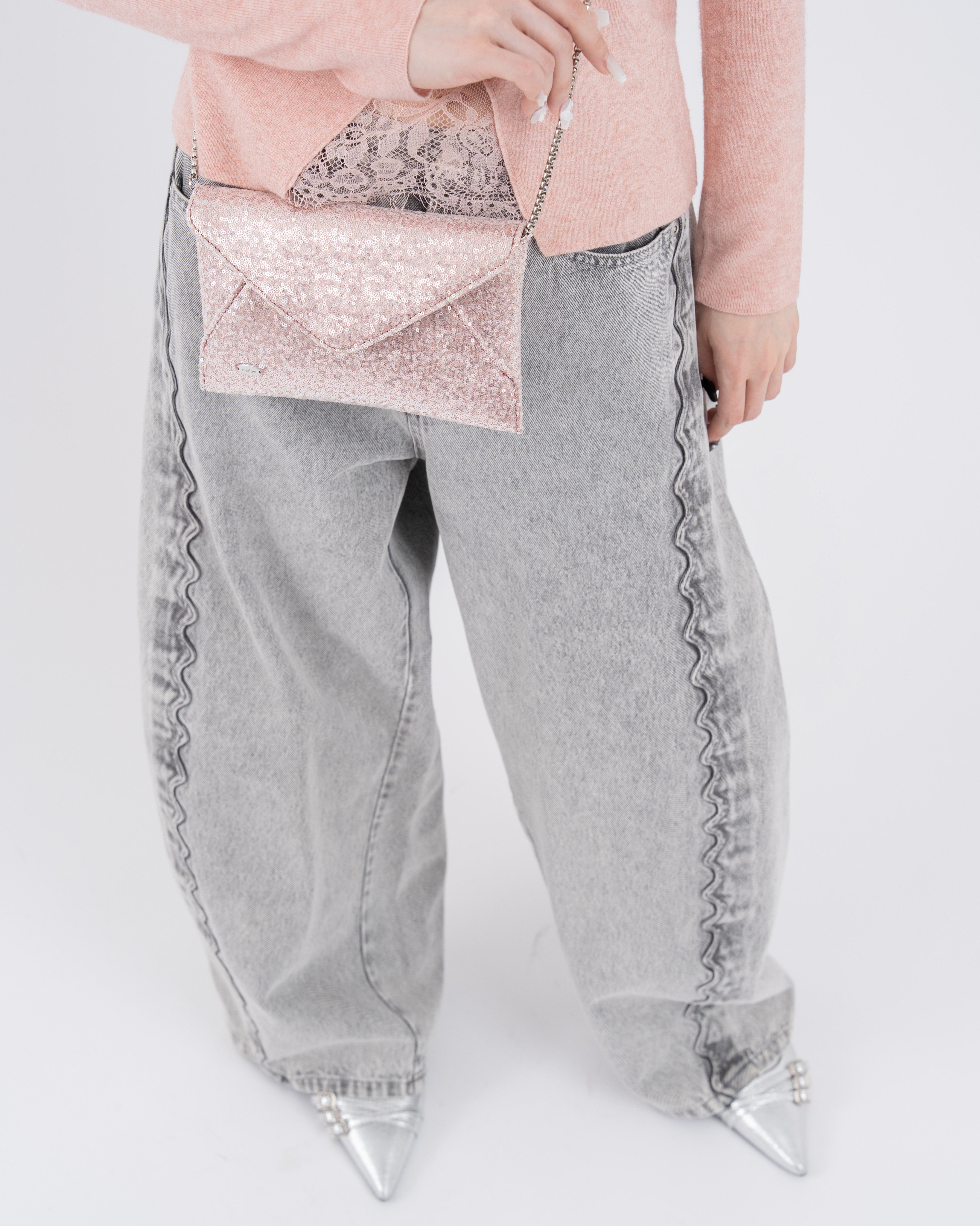 ウェーブラインカーブデニムパンツ