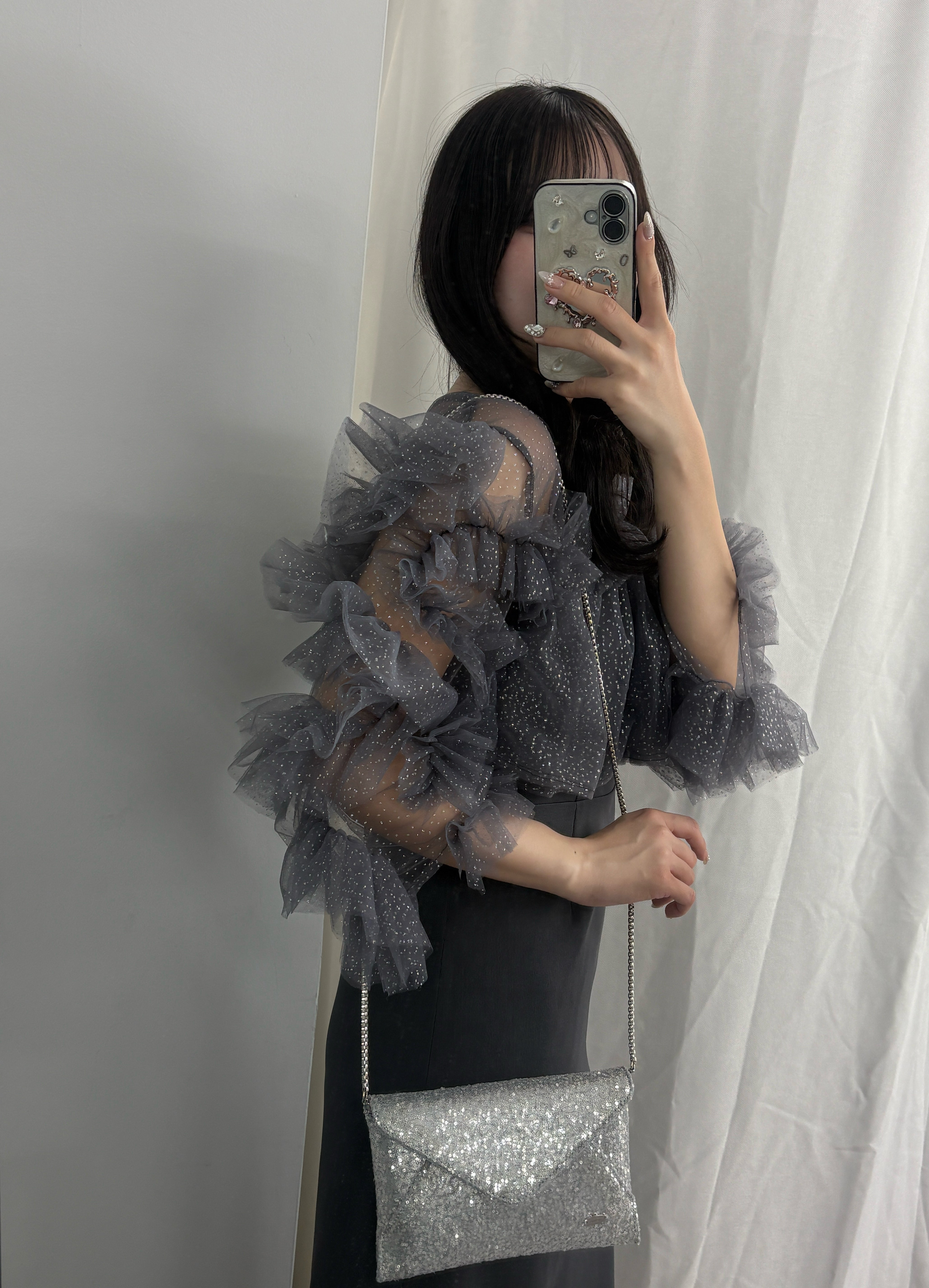 【予約】フリルラメチュールオケージョンワンピース