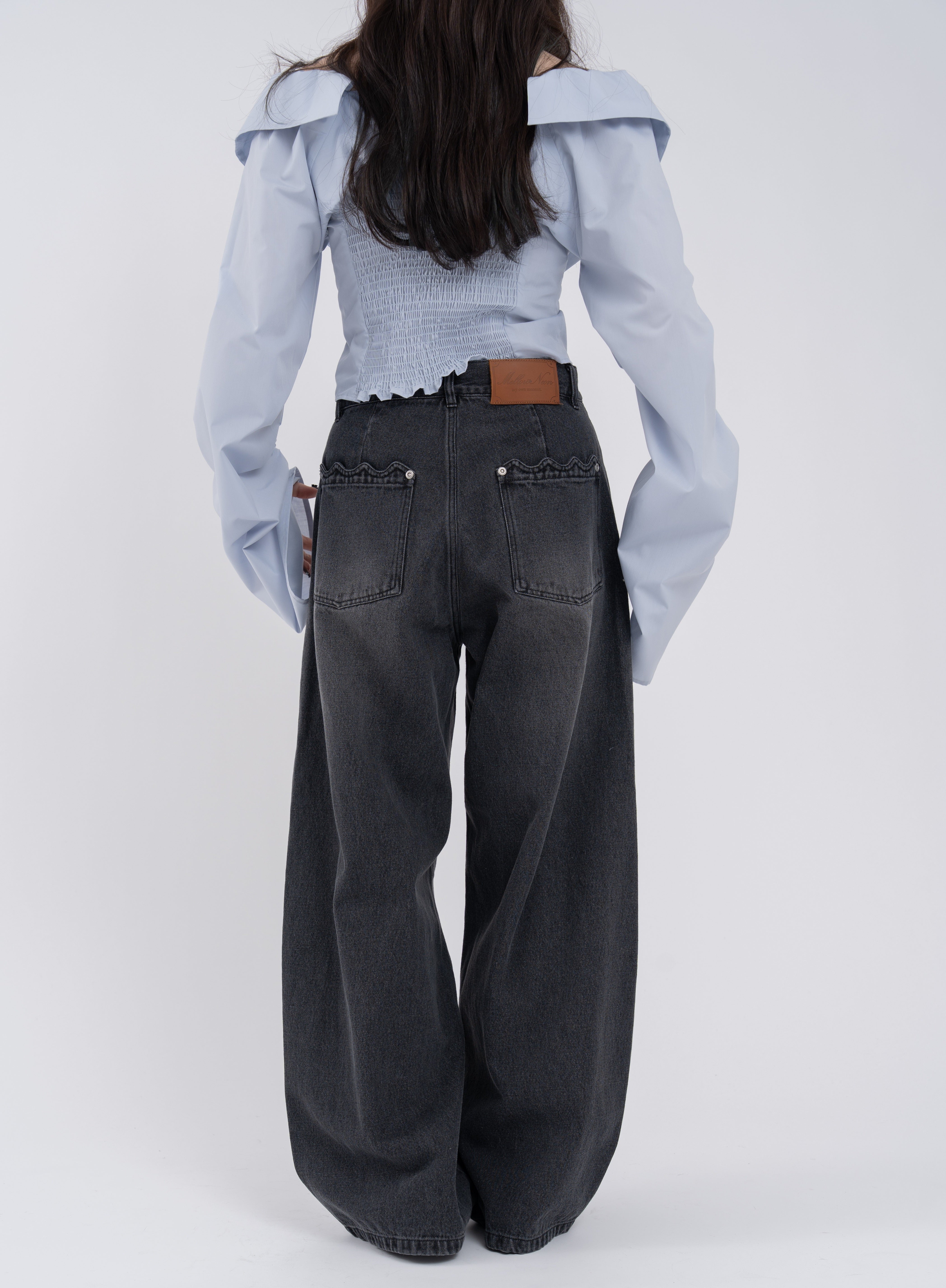 2wayオフショルギャザースリーブブラウス