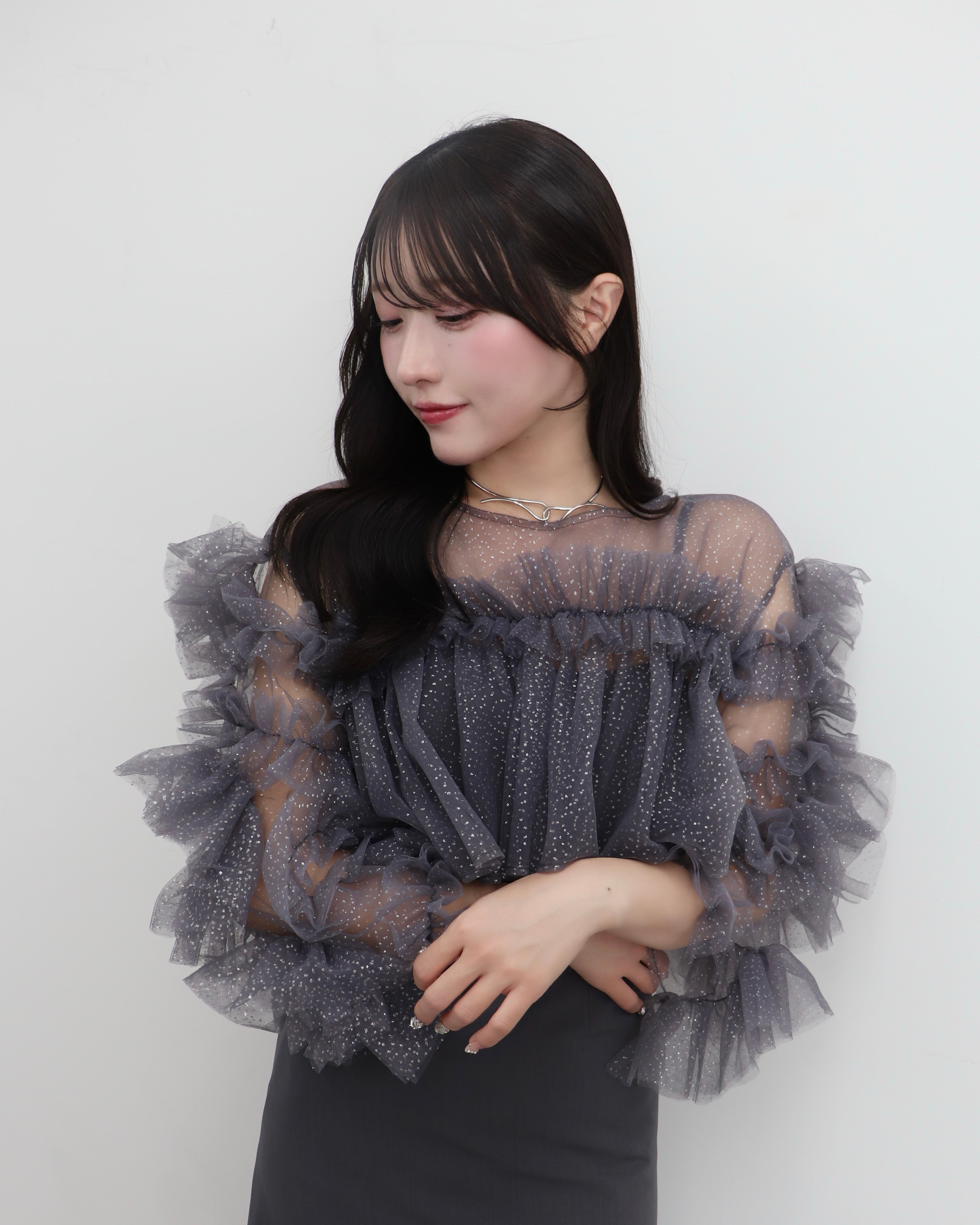 【予約】フリルラメチュールオケージョンワンピース