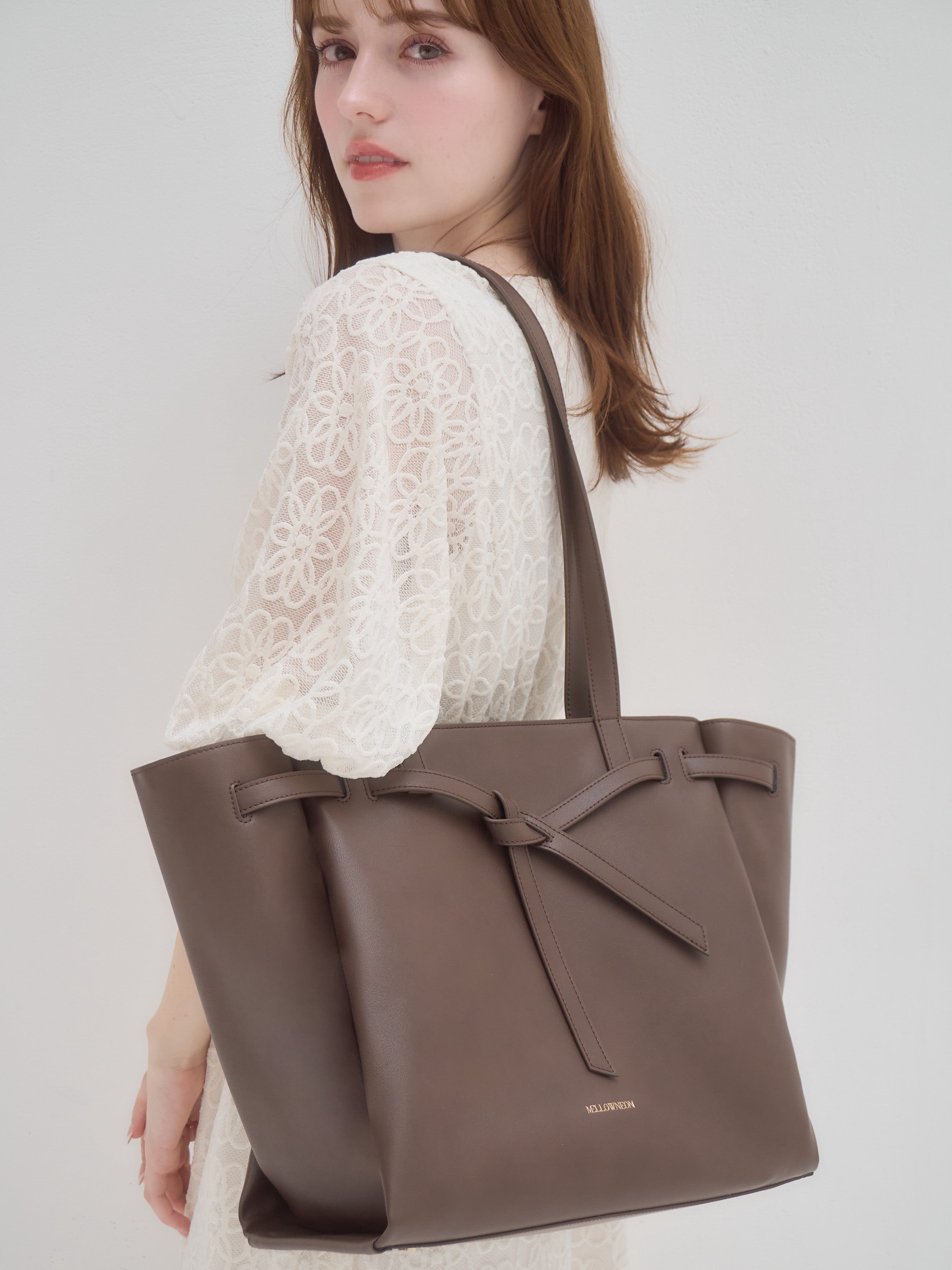 栃木レザー製しかくトートbag | ダークブラウン - naoao.bag