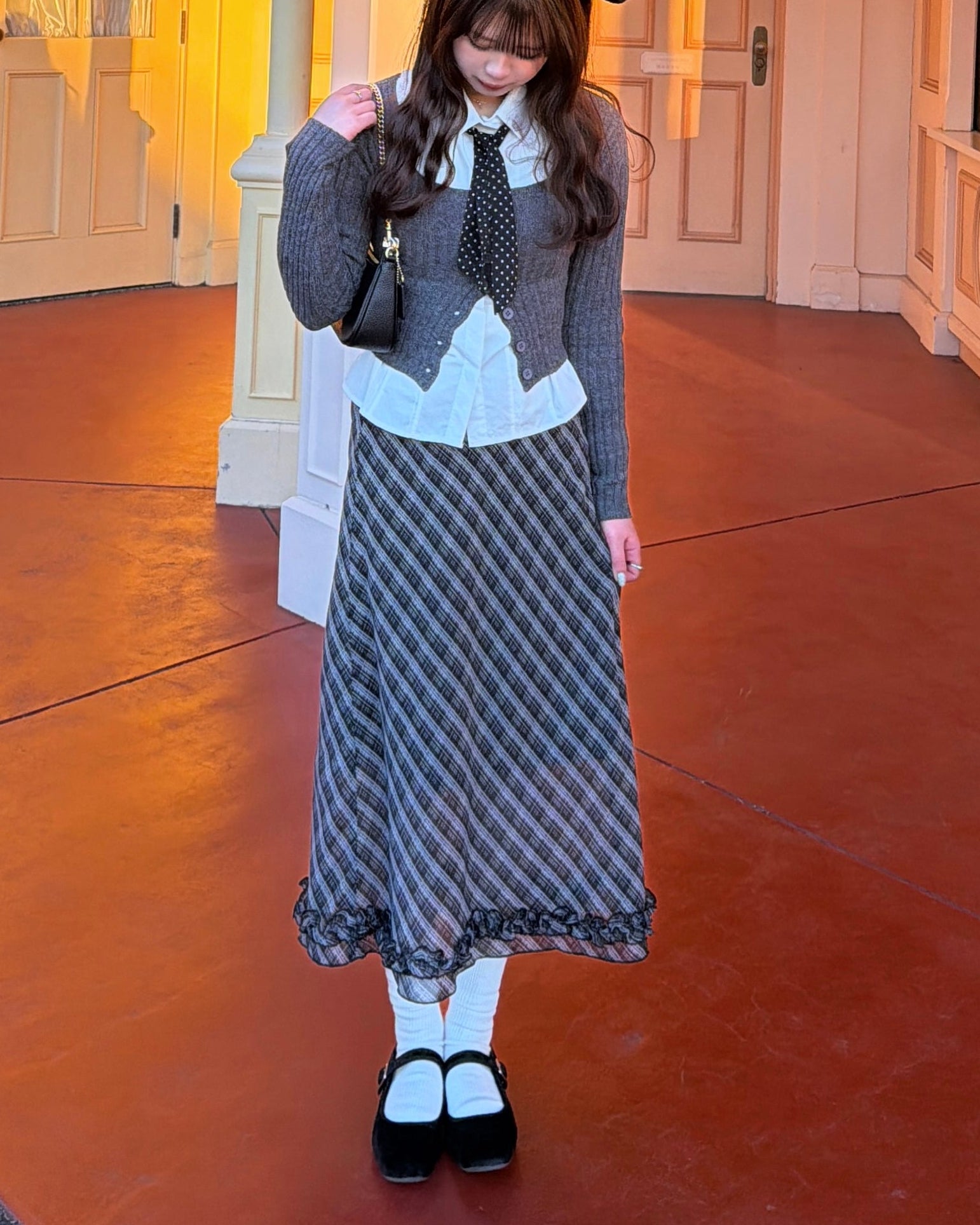 【一部予約】チェック＆ドットシアーフリルスカート