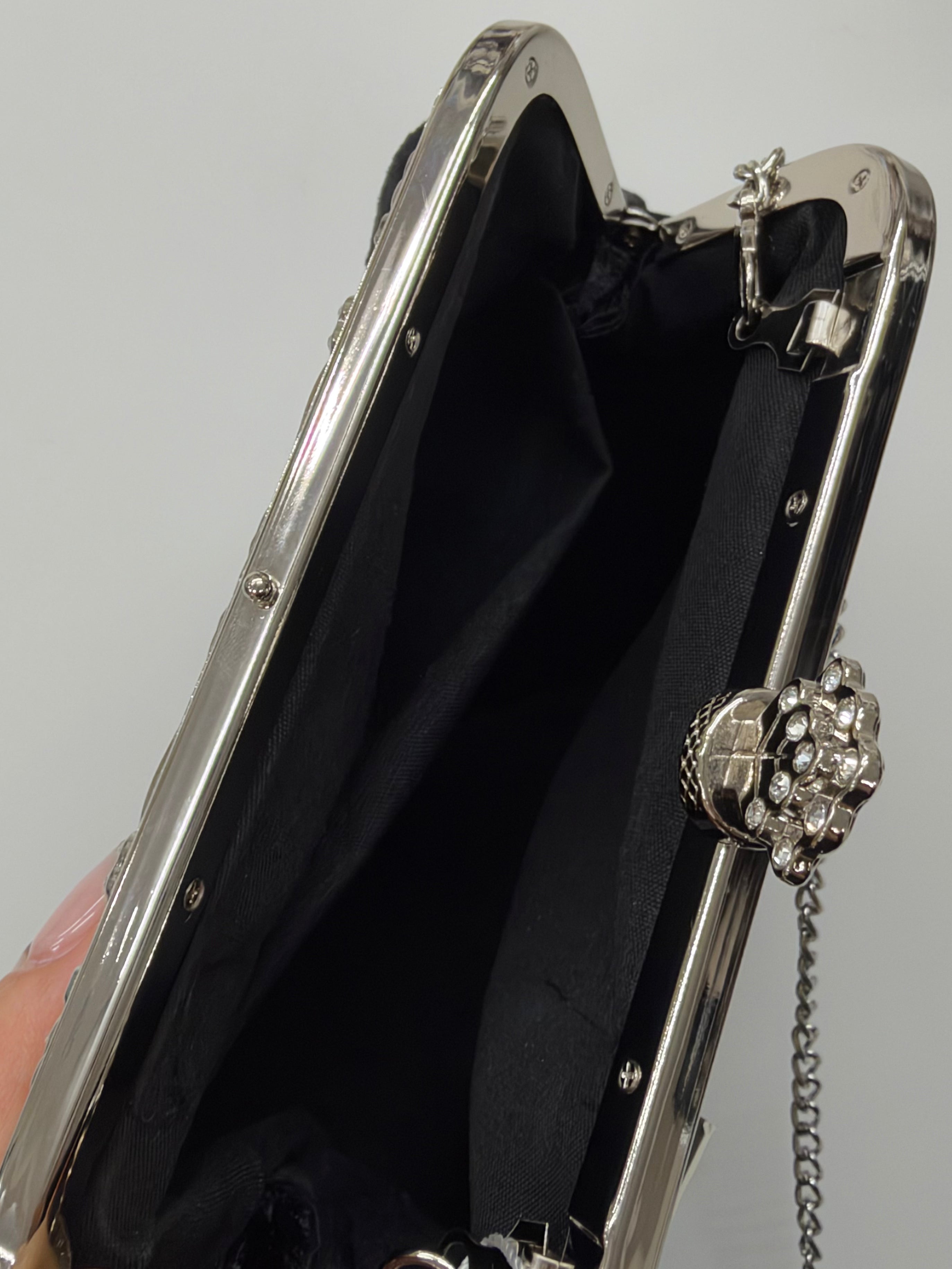 【予約】ベロアビジューフレームがま口バッグ