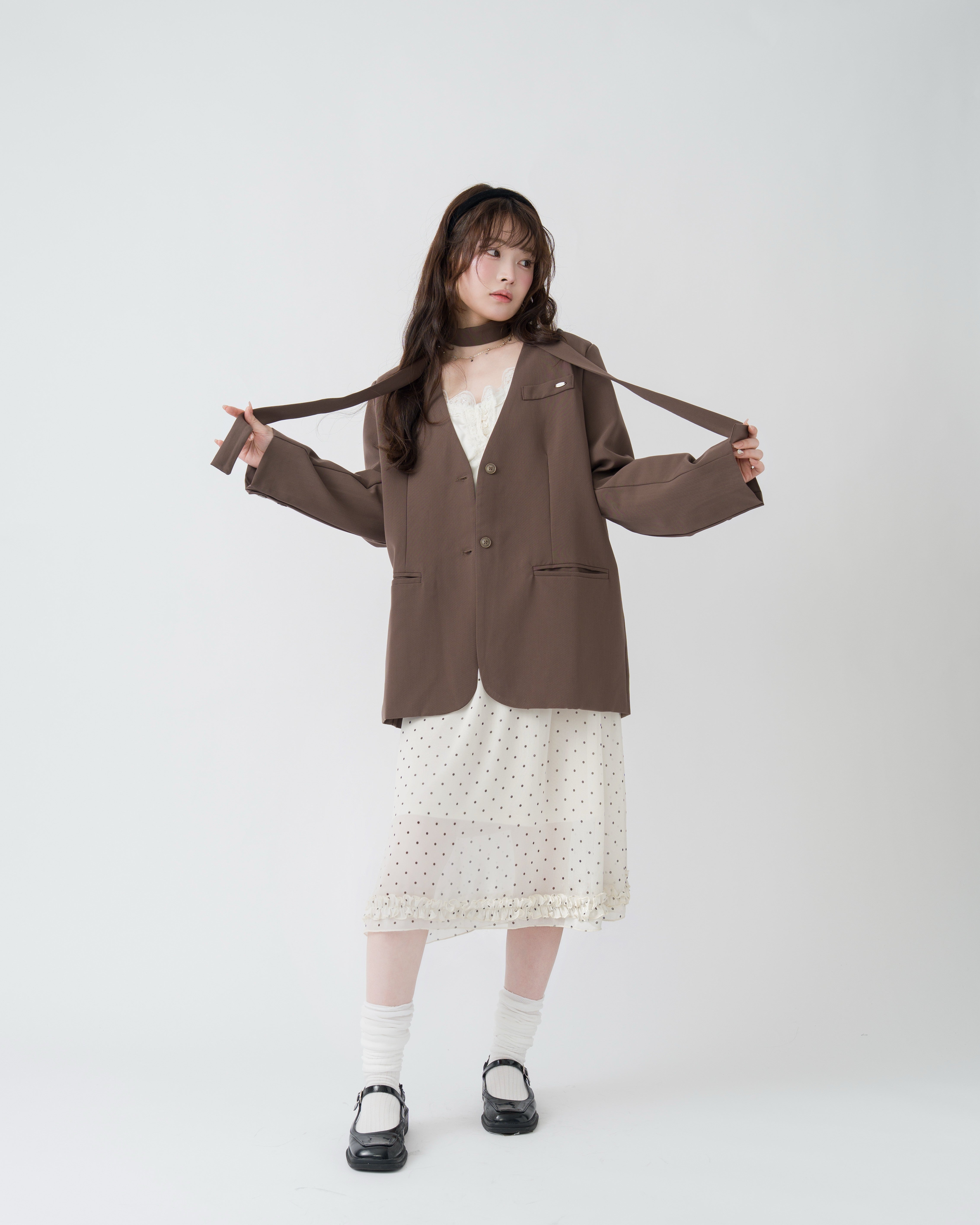 【一部予約】チェック＆ドットシアーフリルスカート