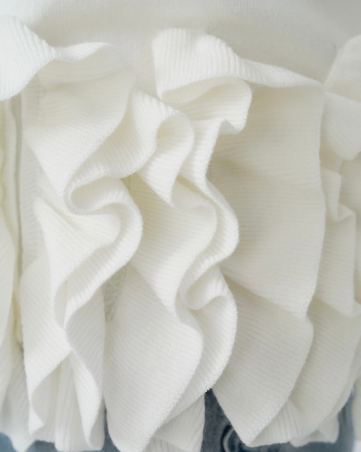 ペプラムフリルニットカーディガン