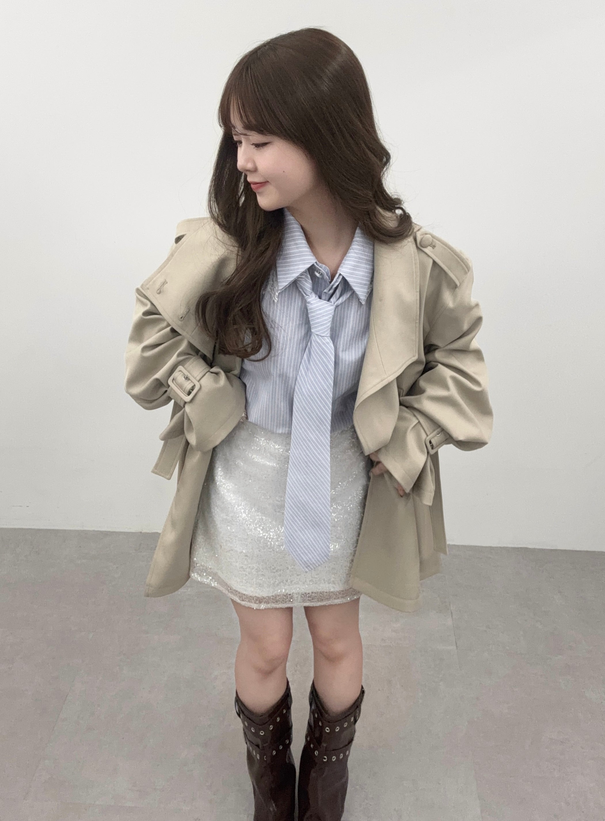 【一部予約】ネクタイセットレースドッキングシャツ