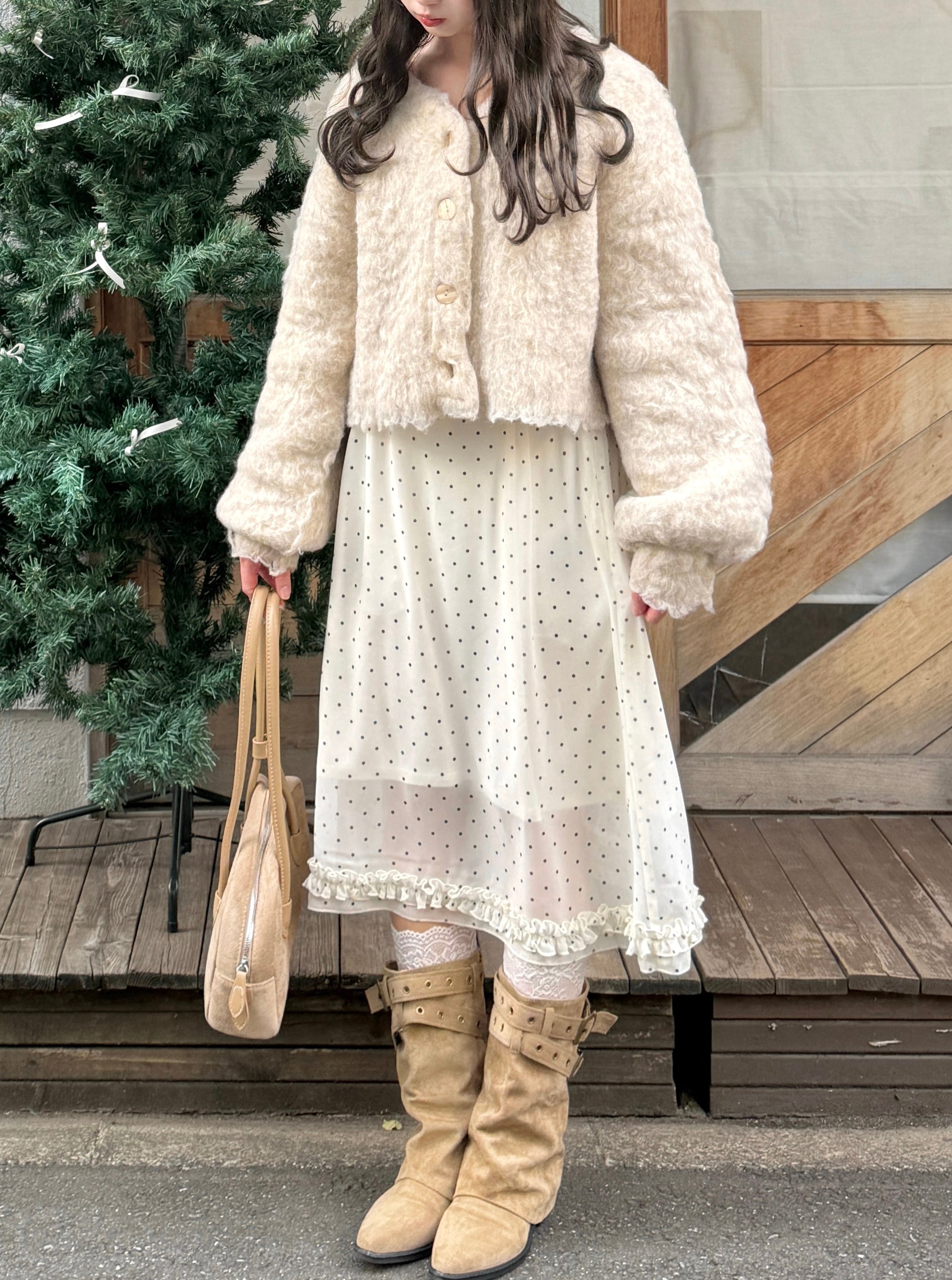 【一部予約】チェック＆ドットシアーフリルスカート