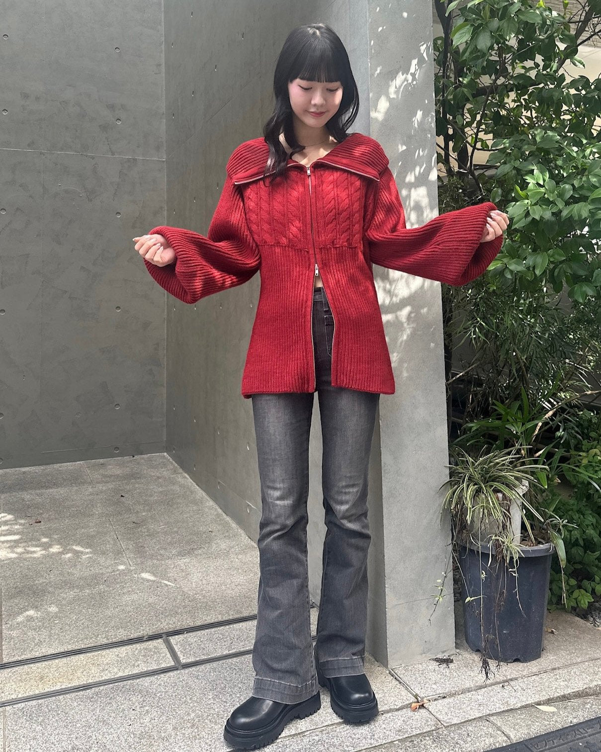 model:167cm/レッド