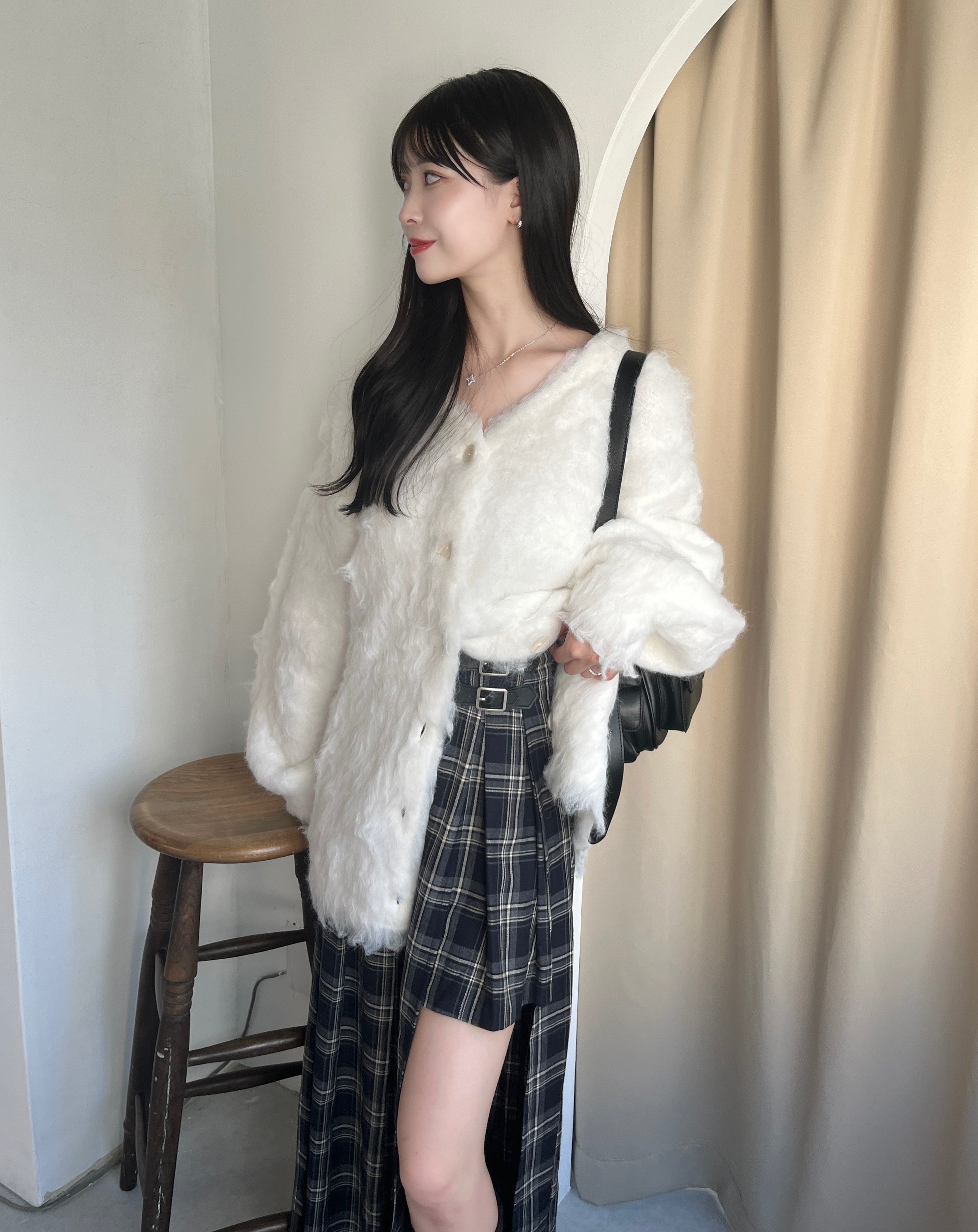 チェックパンツプリーツスカート
