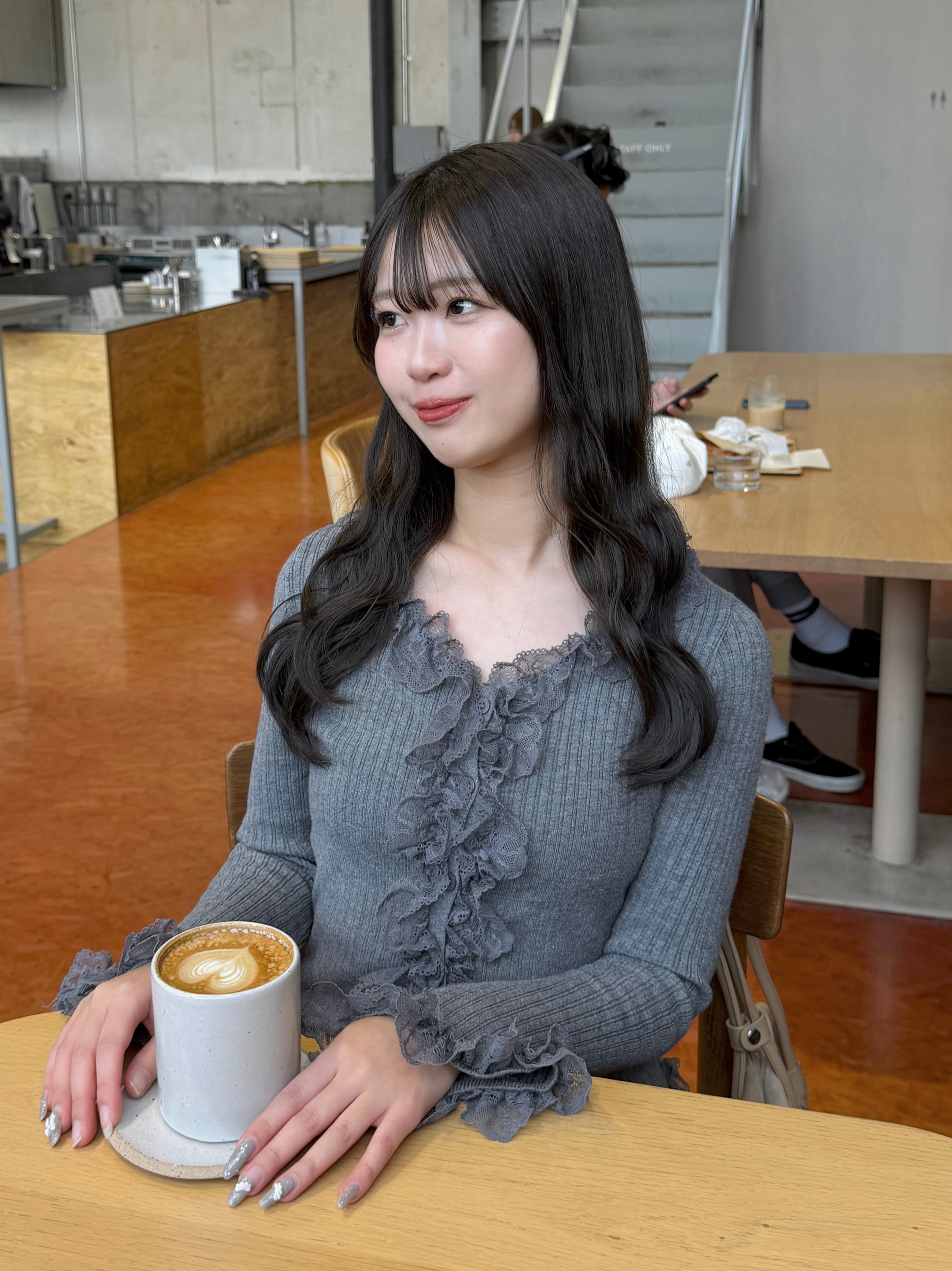 レースフリルニットカーディガン