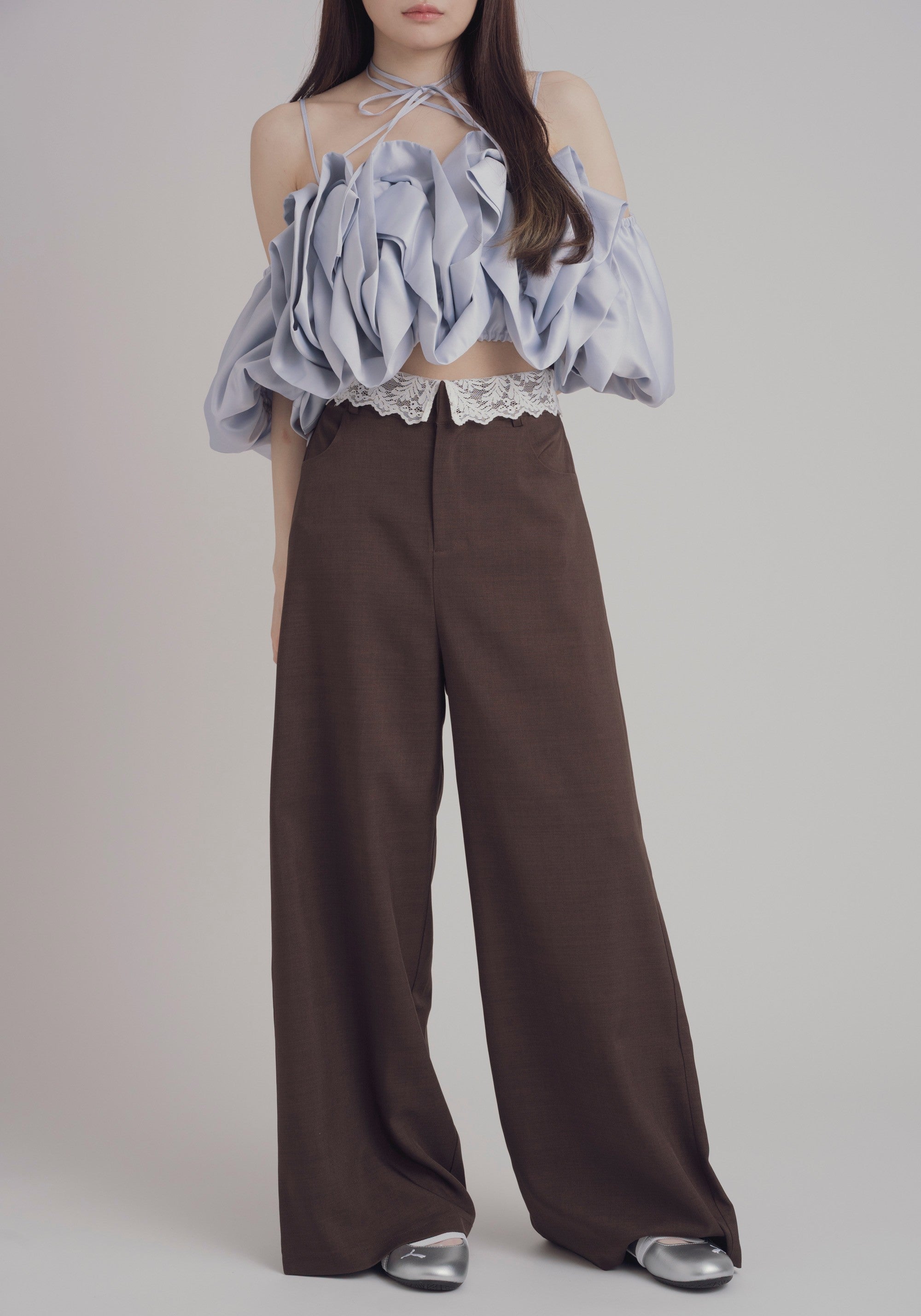 【予約】レースレイヤードキャミソールパンツセットアップ