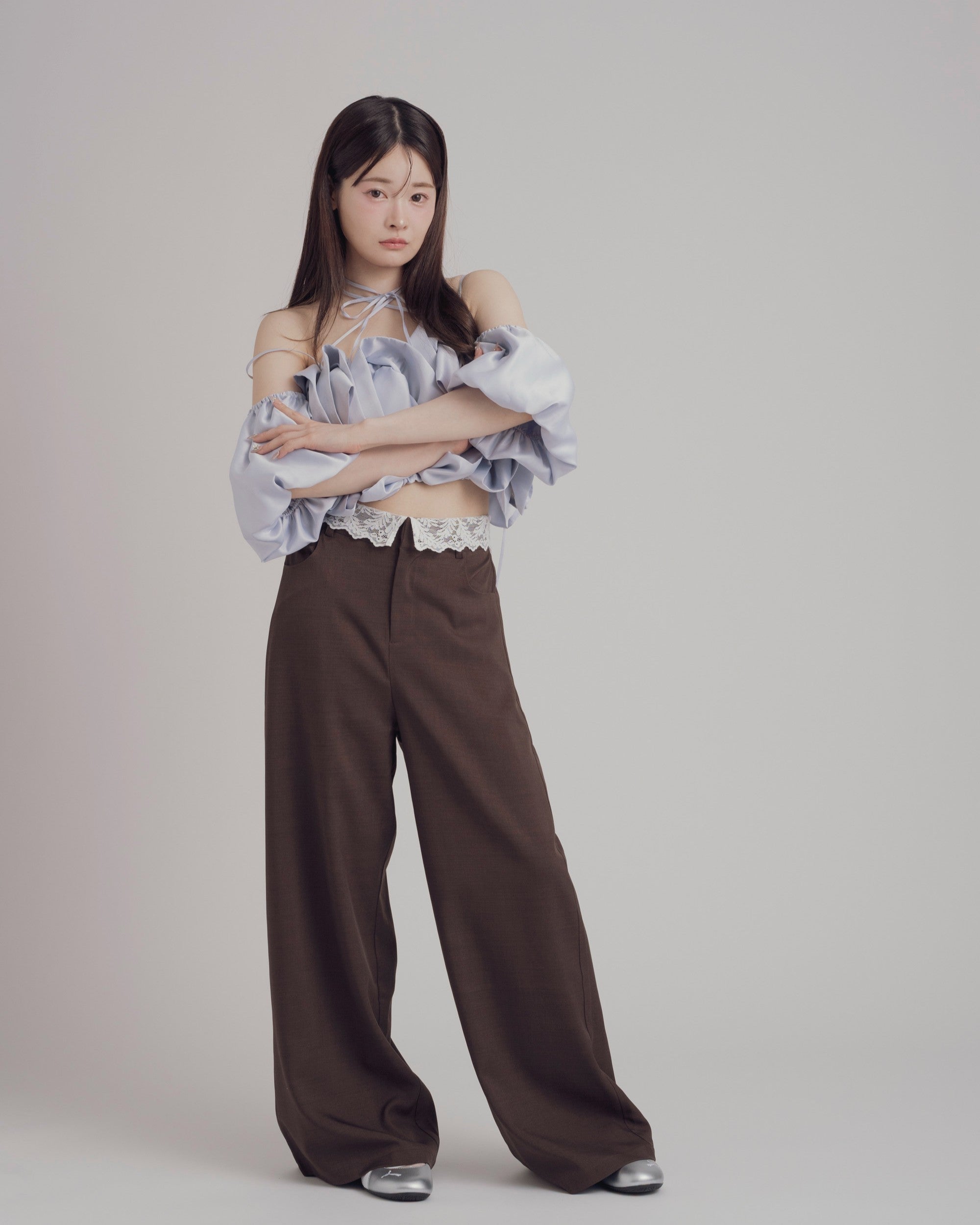 【予約】レースレイヤードキャミソールパンツセットアップ