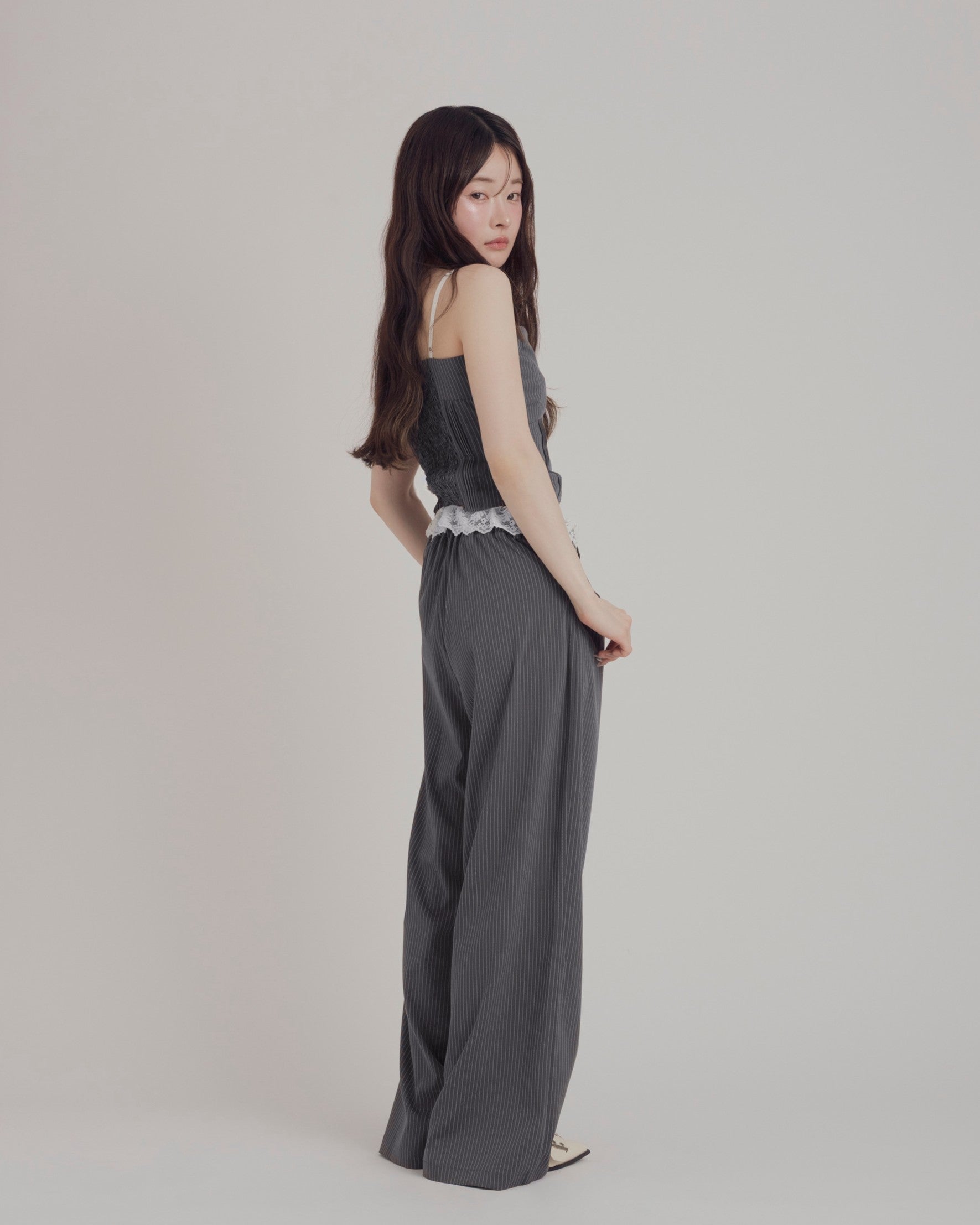 【予約】レースレイヤードキャミソールパンツセットアップ