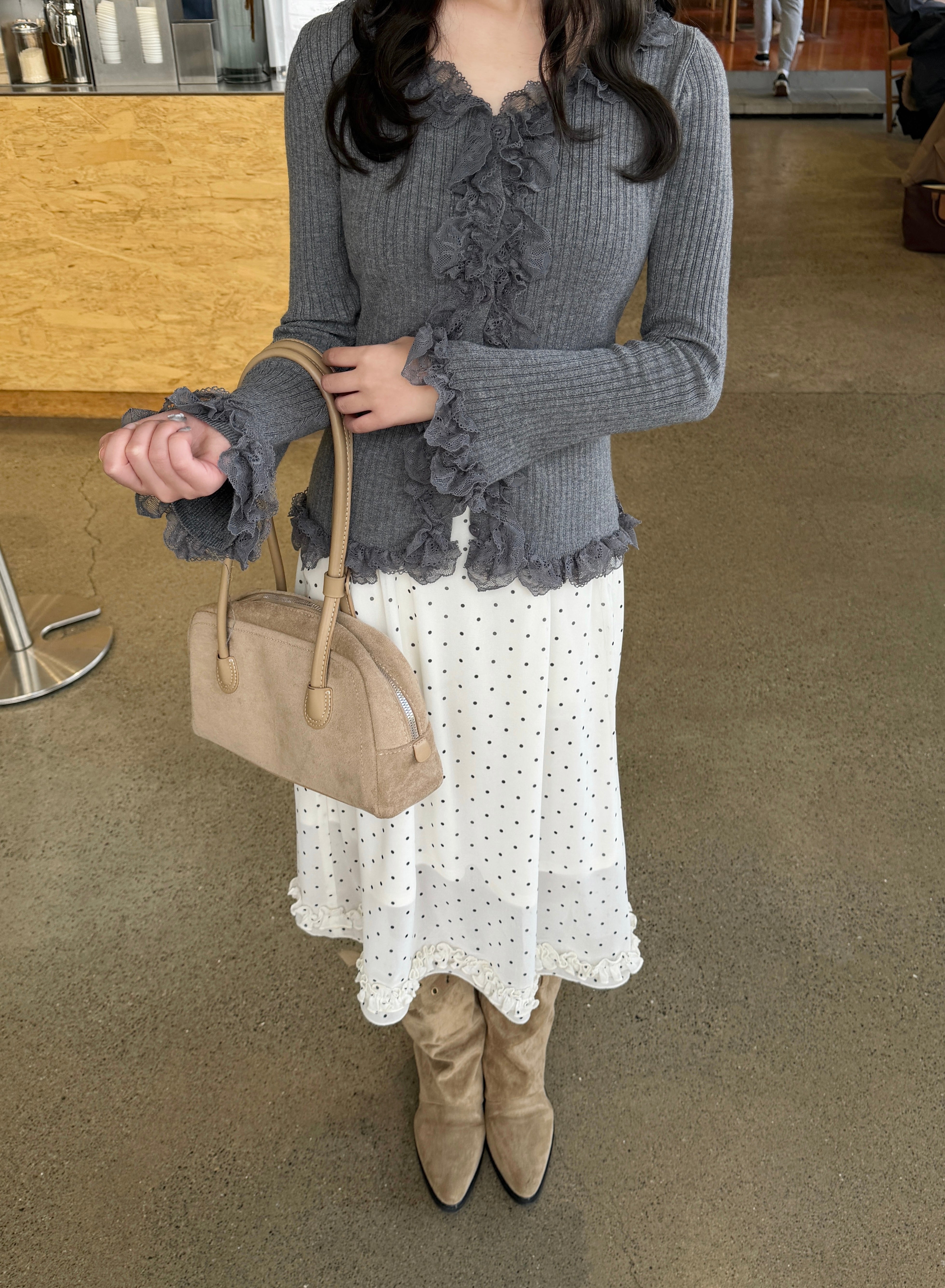 【一部予約】チェック＆ドットシアーフリルスカート