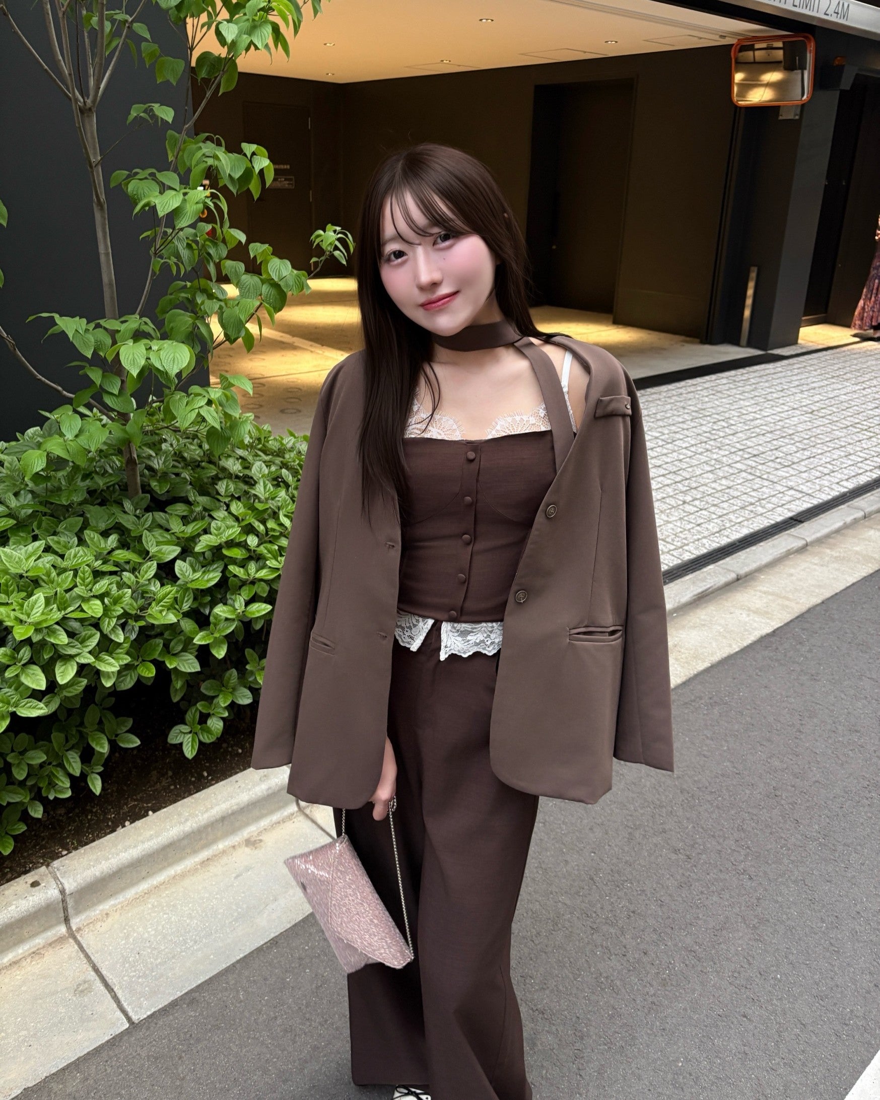 【予約】レースレイヤードキャミソールパンツセットアップ