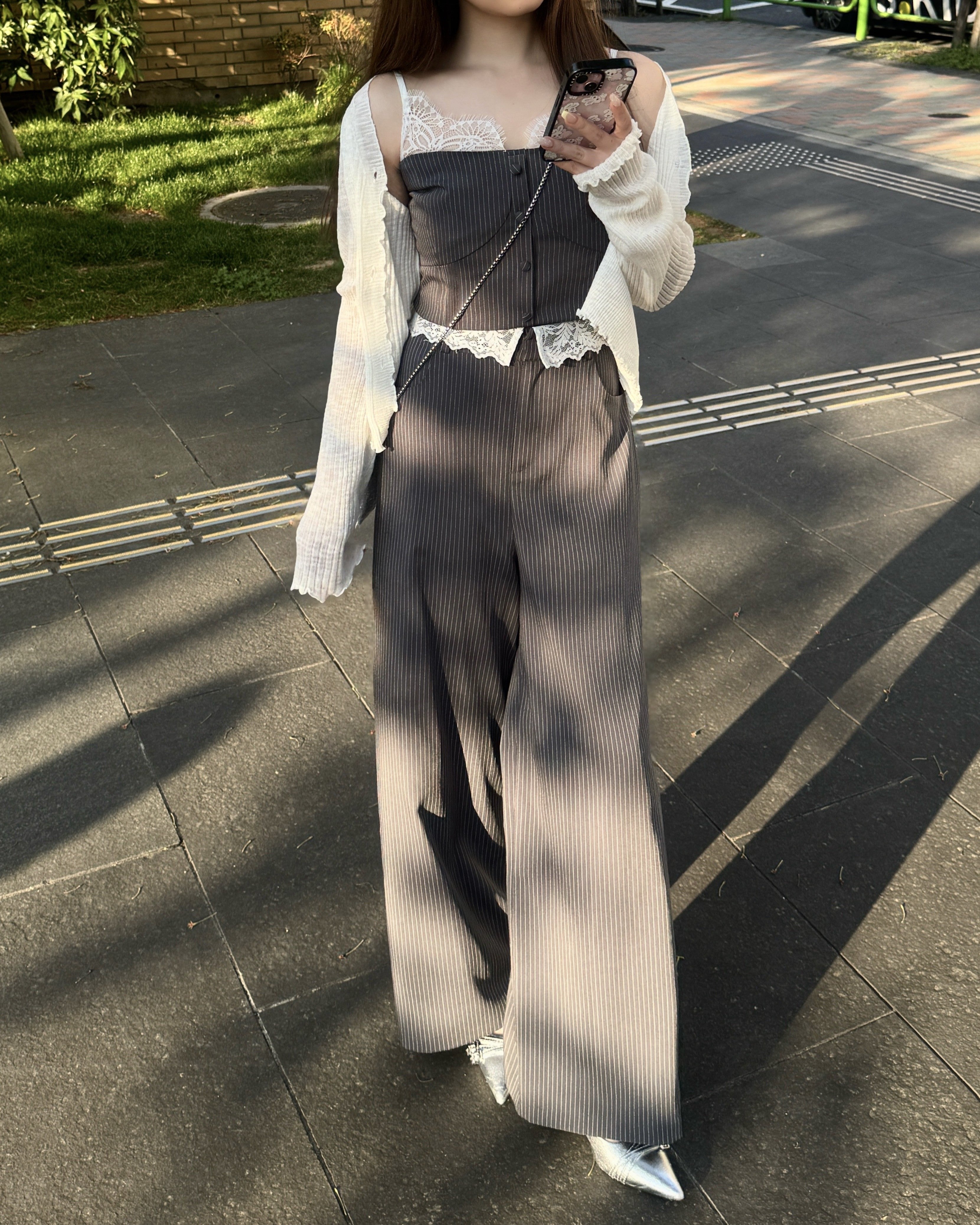 【予約】レースレイヤードキャミソールパンツセットアップ