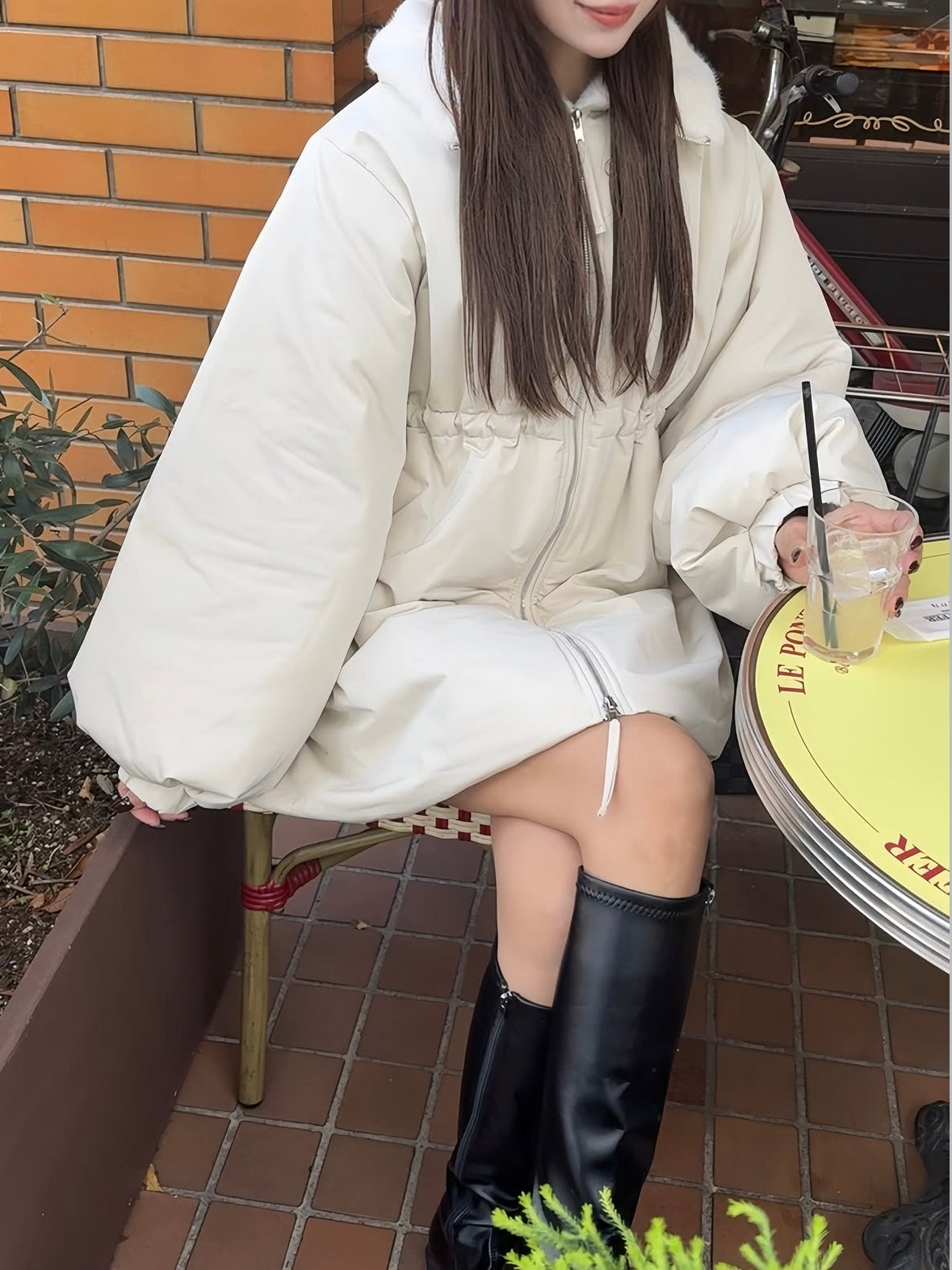 3wayドロスト中綿ダウンコート