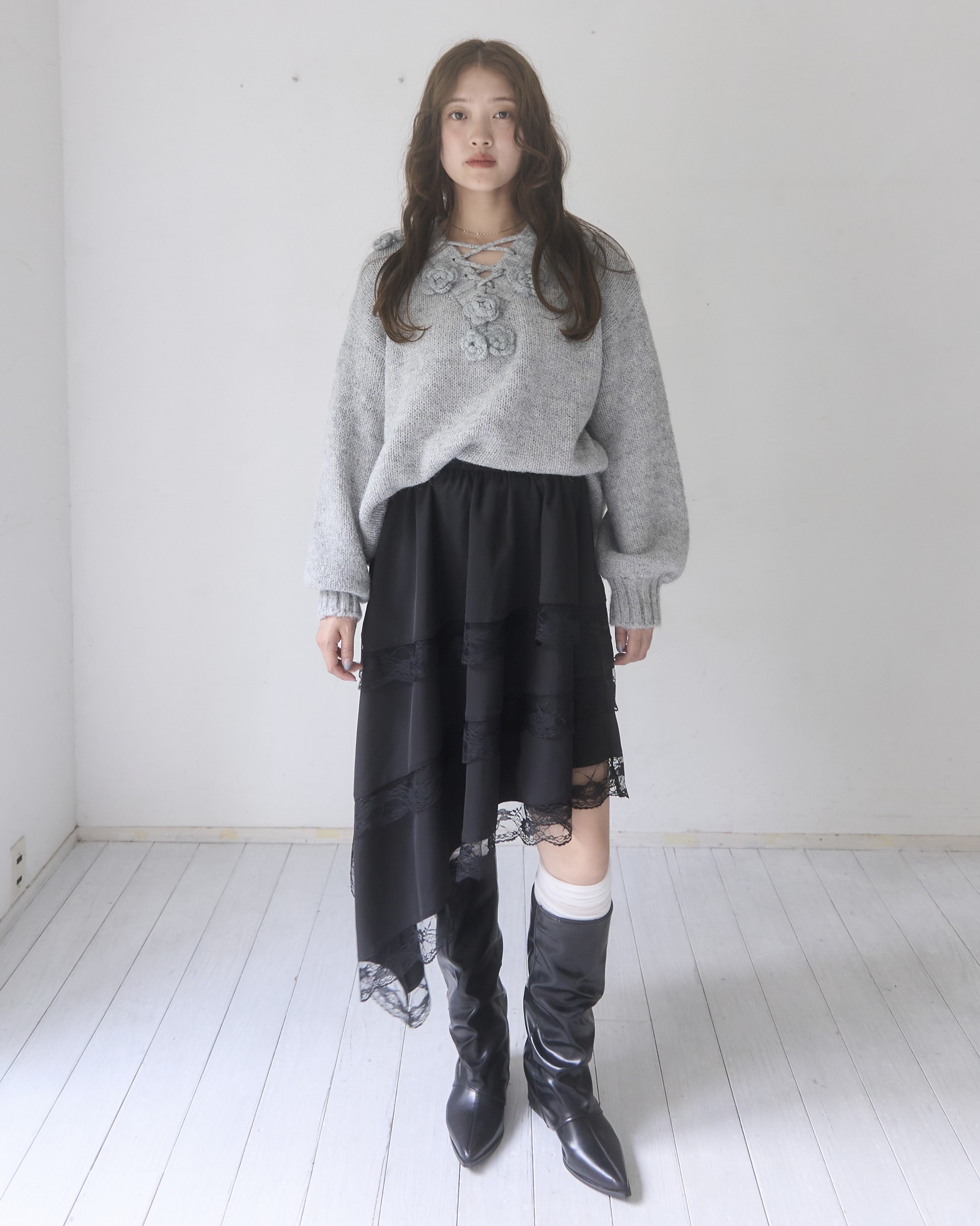 アシメレーススカート