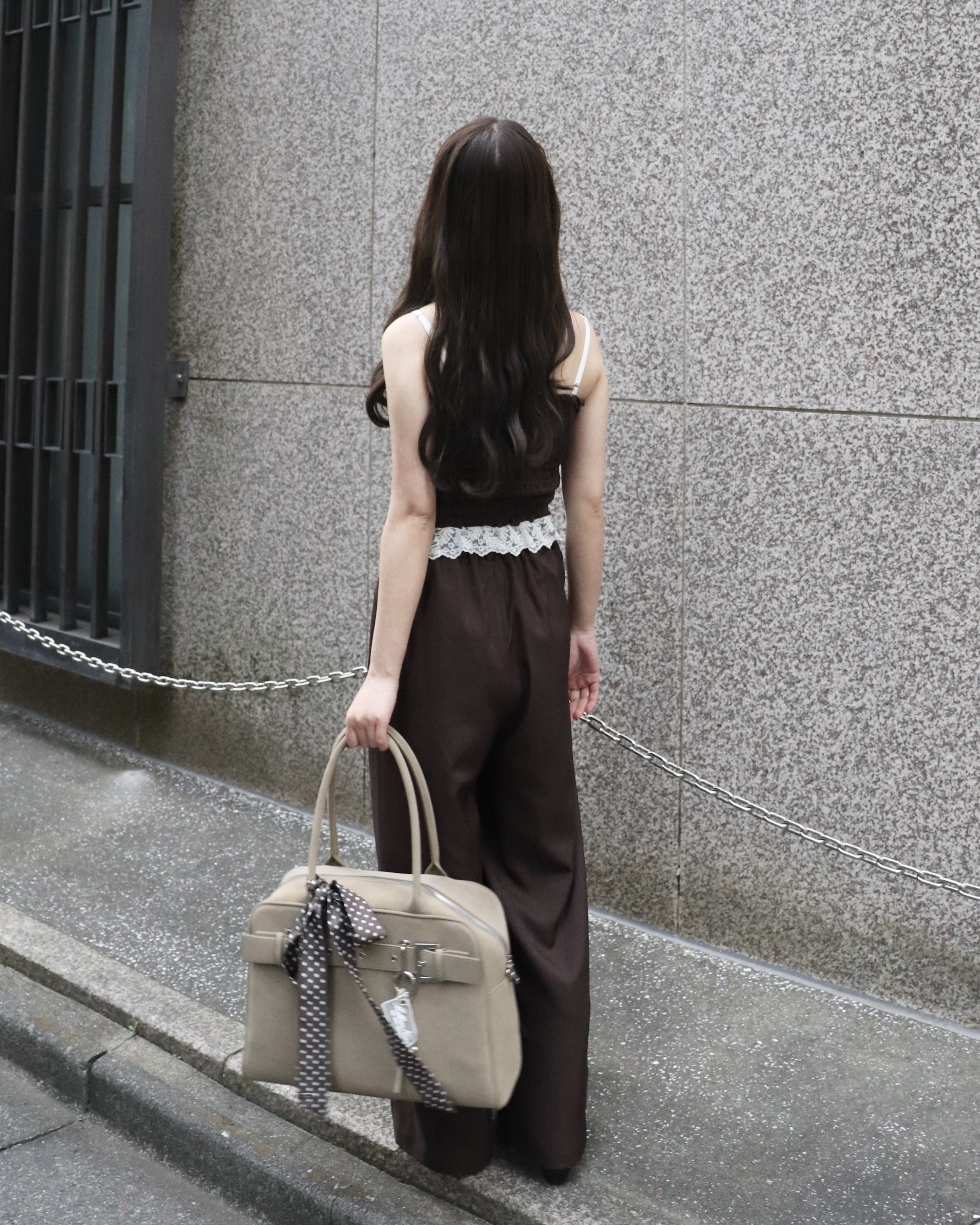 【予約】レースレイヤードキャミソールパンツセットアップ