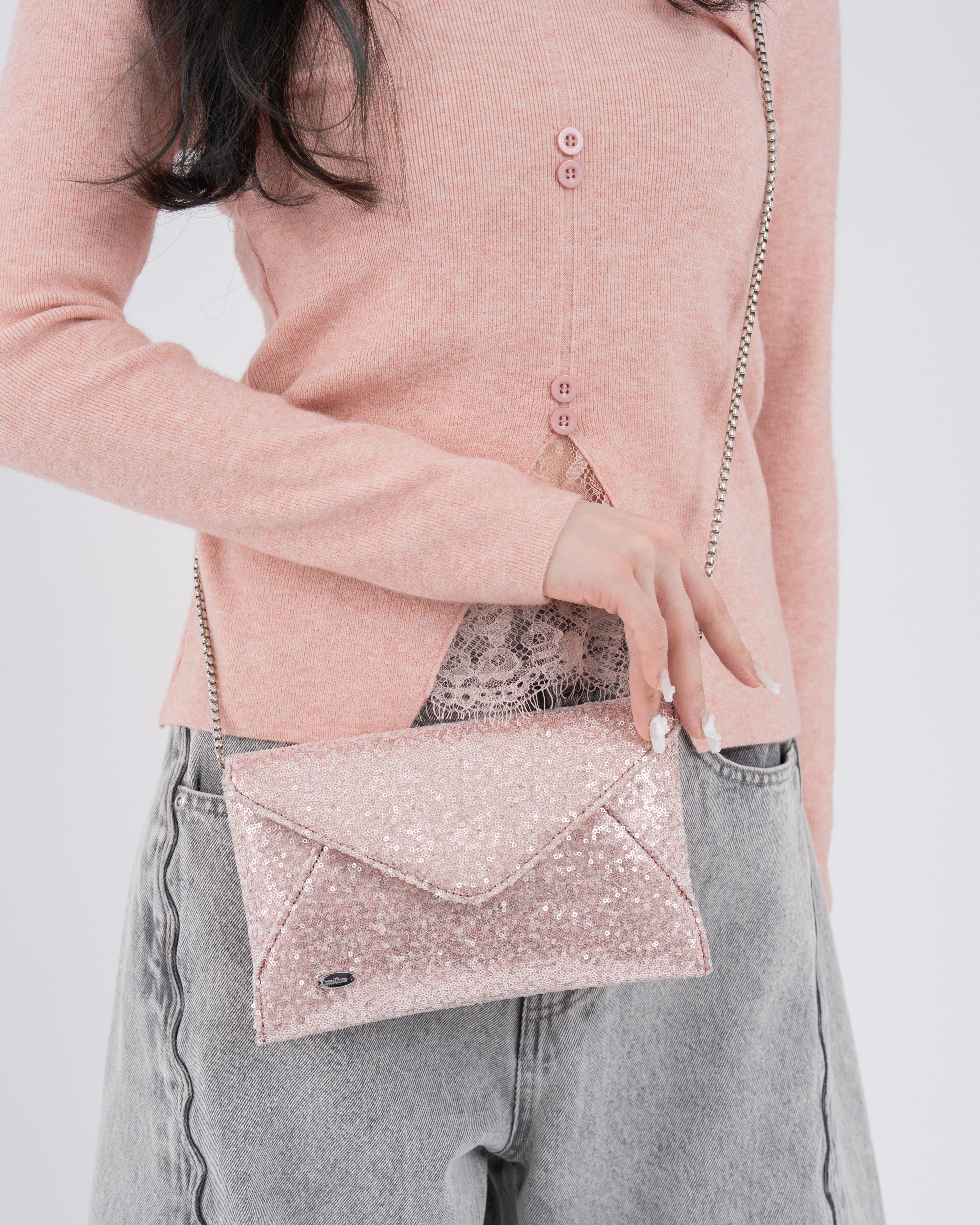 2wayスパンコールレターミニバッグ