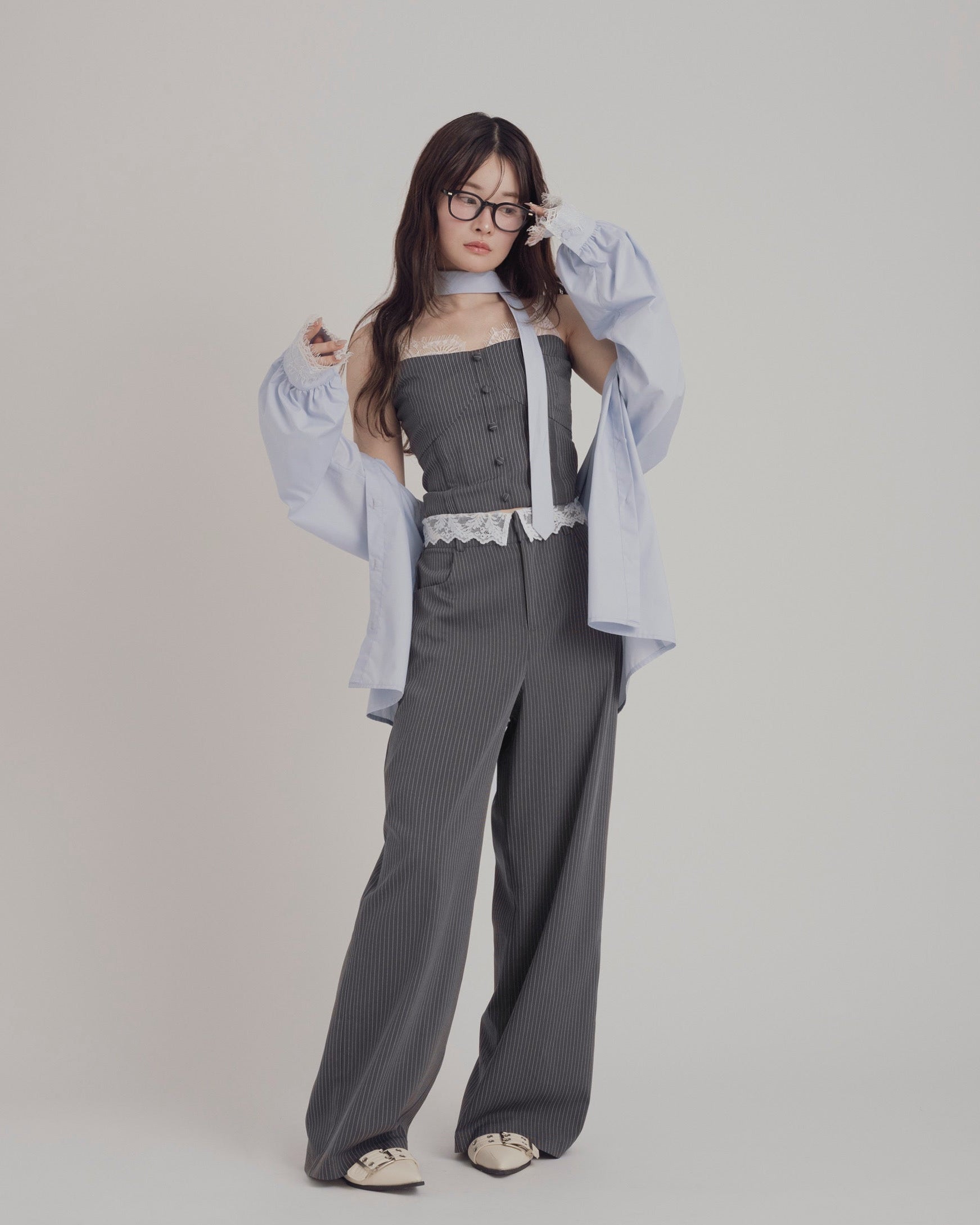 【予約】レースレイヤードキャミソールパンツセットアップ