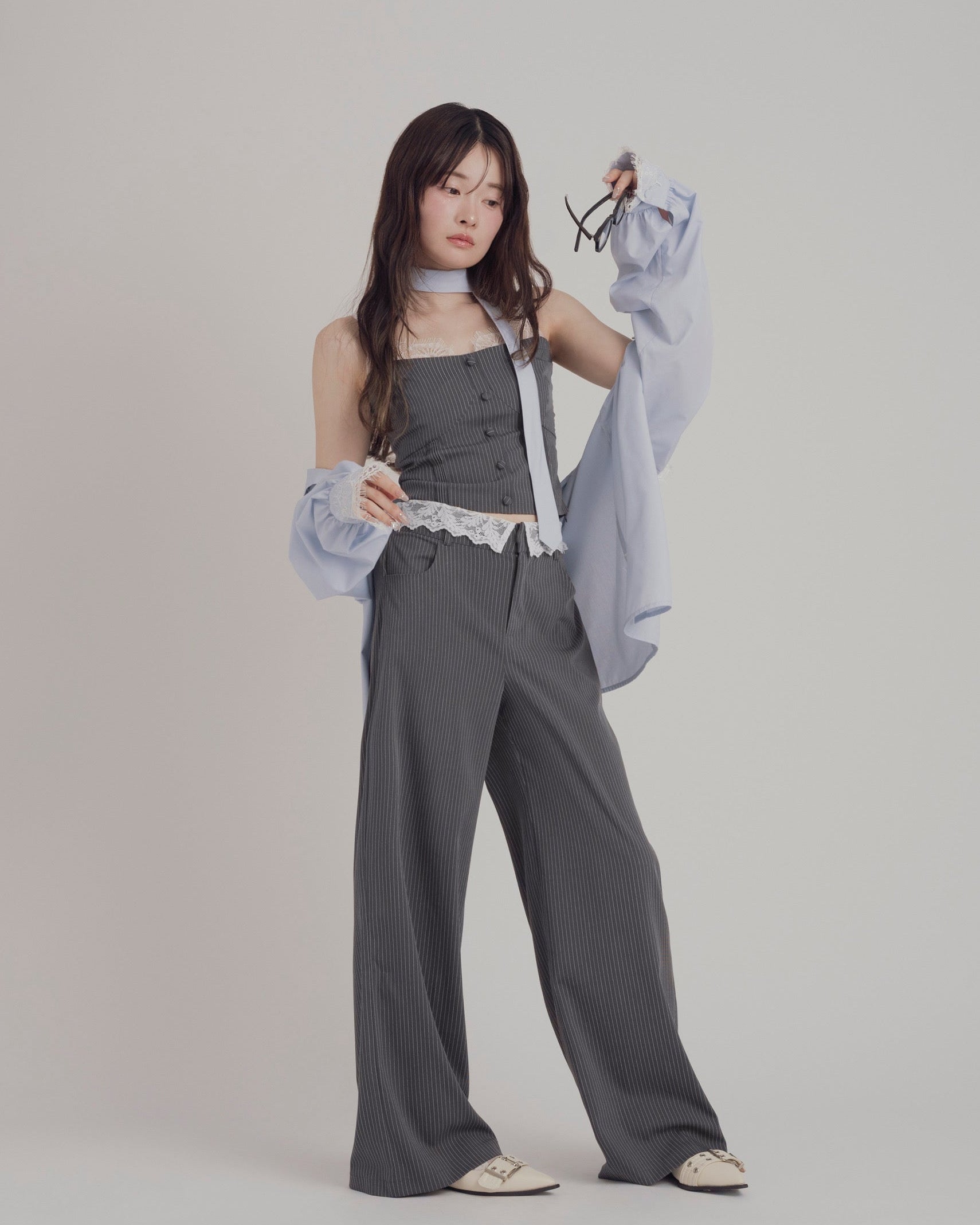 【予約】レースレイヤードキャミソールパンツセットアップ