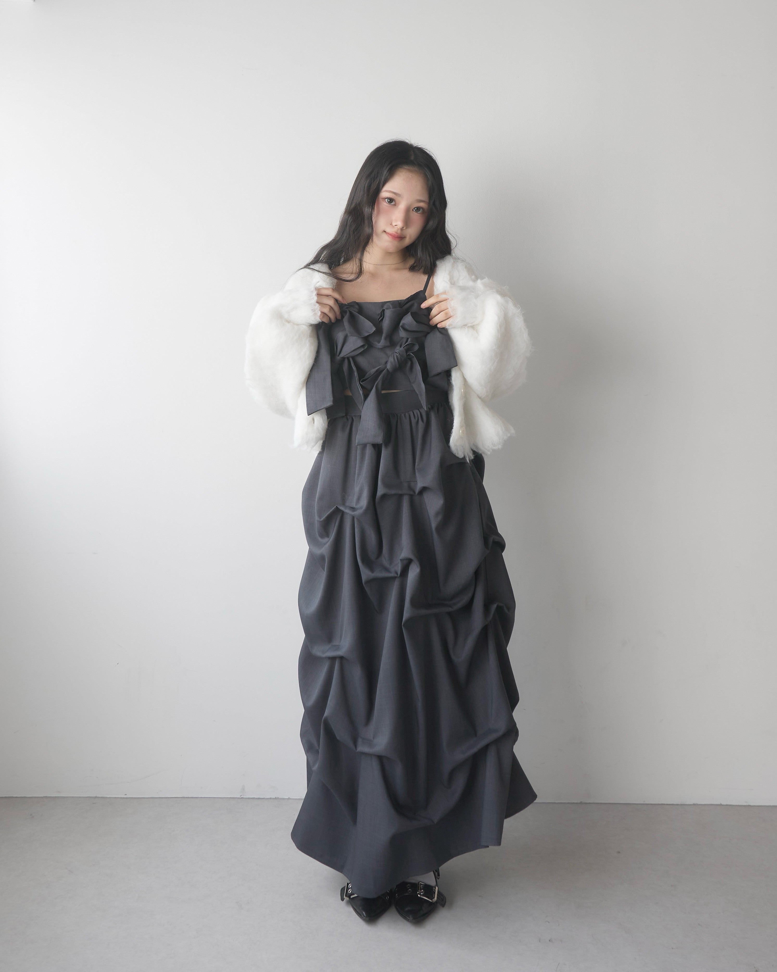 リボンビスチェタックスカートセットアップ｜MELLOWNEON (メロウネオン