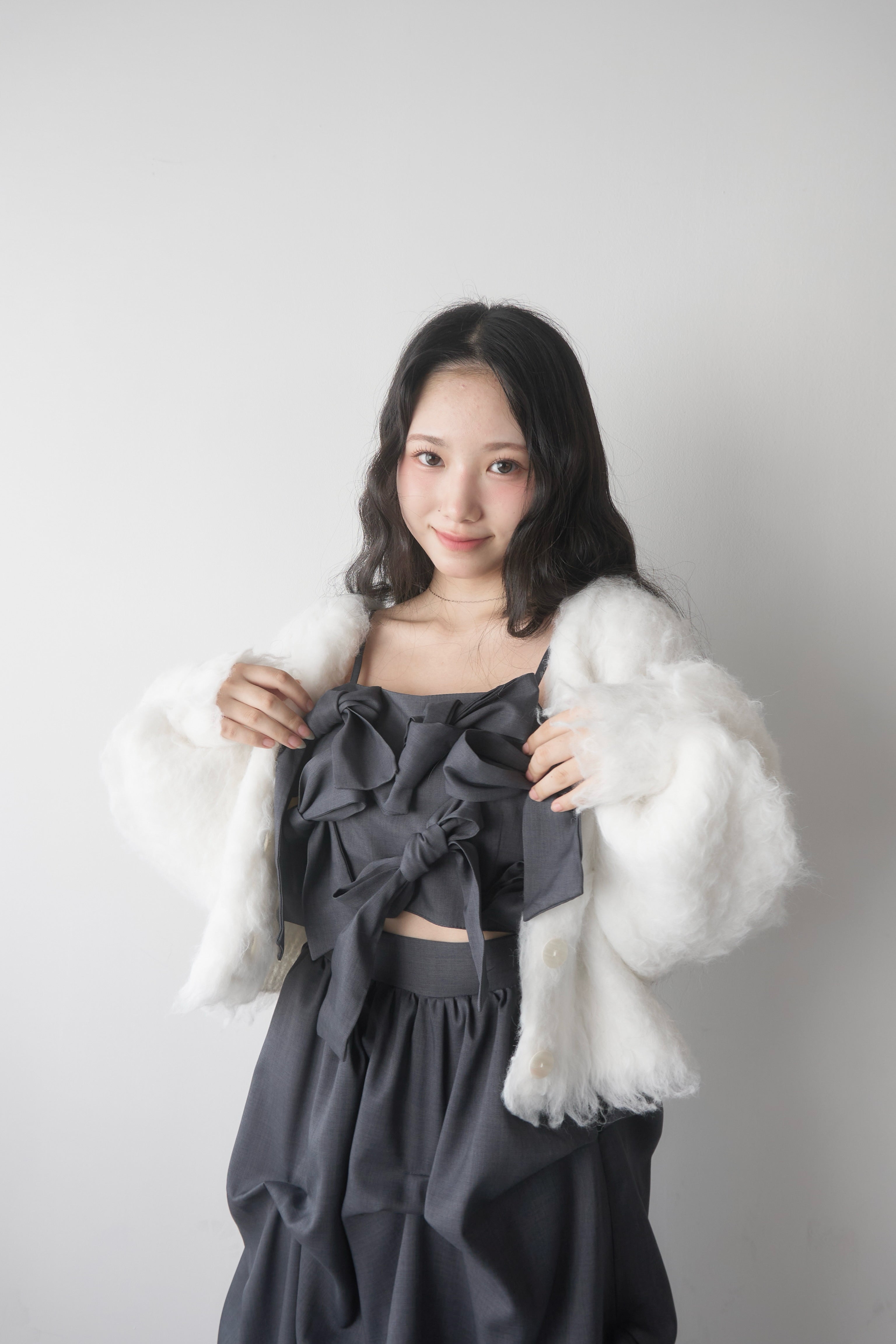 蓬松的针织开衫