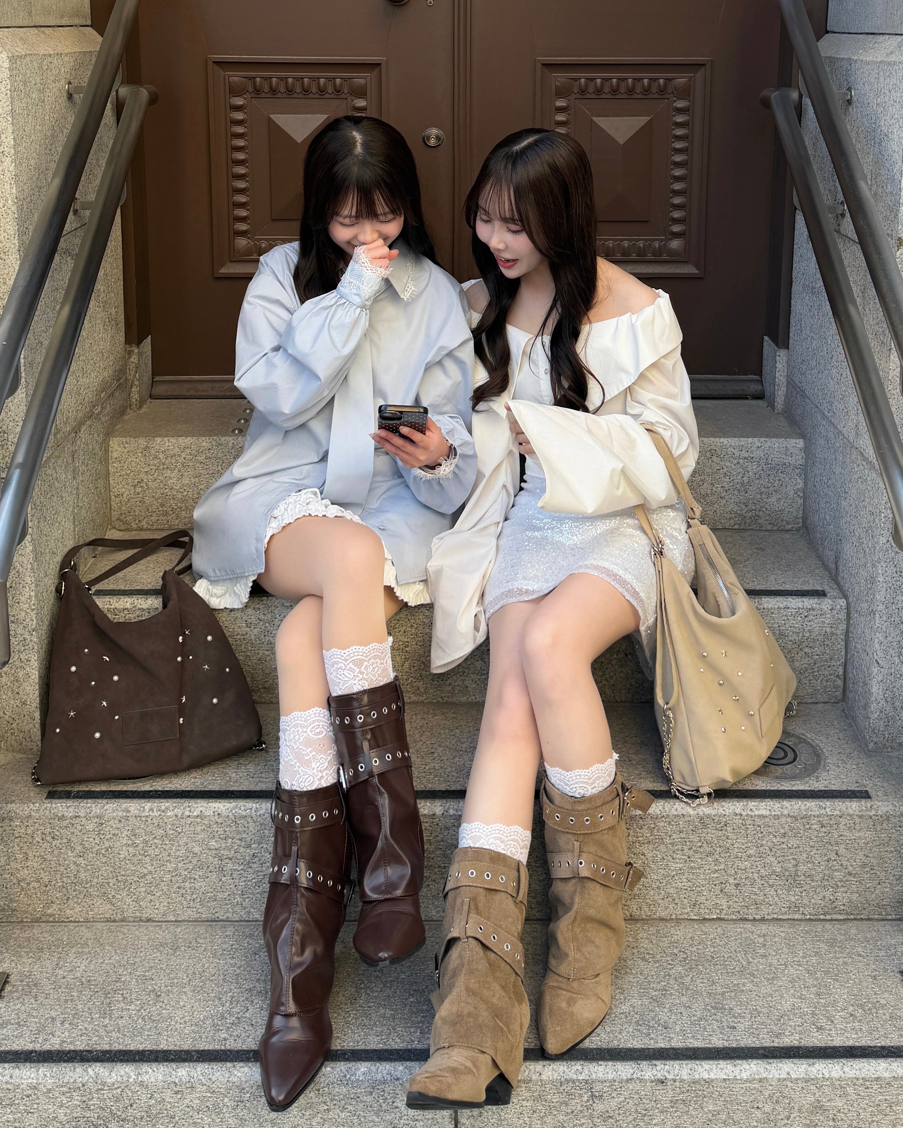 【予約】3wayスウェードライクスタッズバッグ