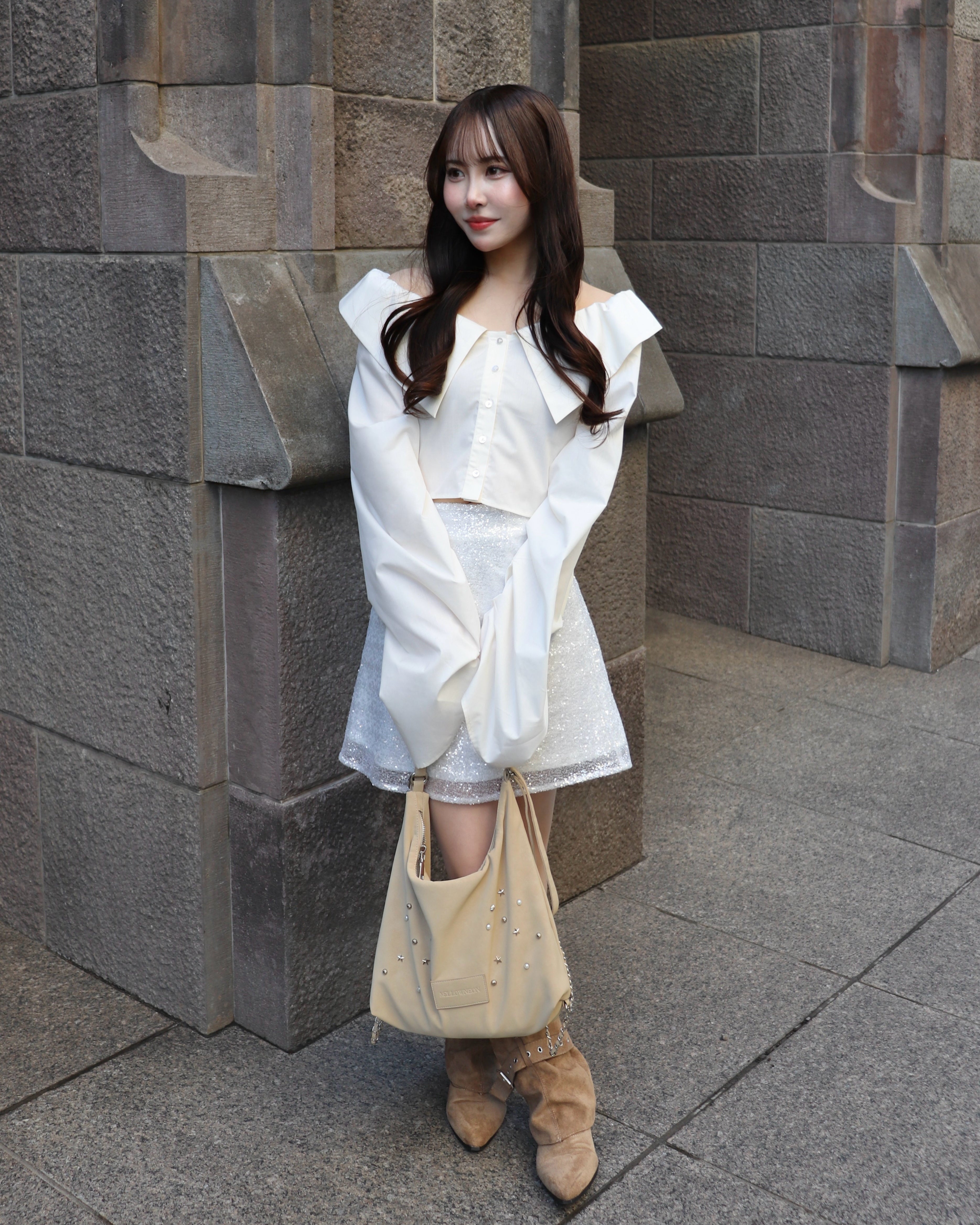 【予約】3wayスウェードライクスタッズバッグ