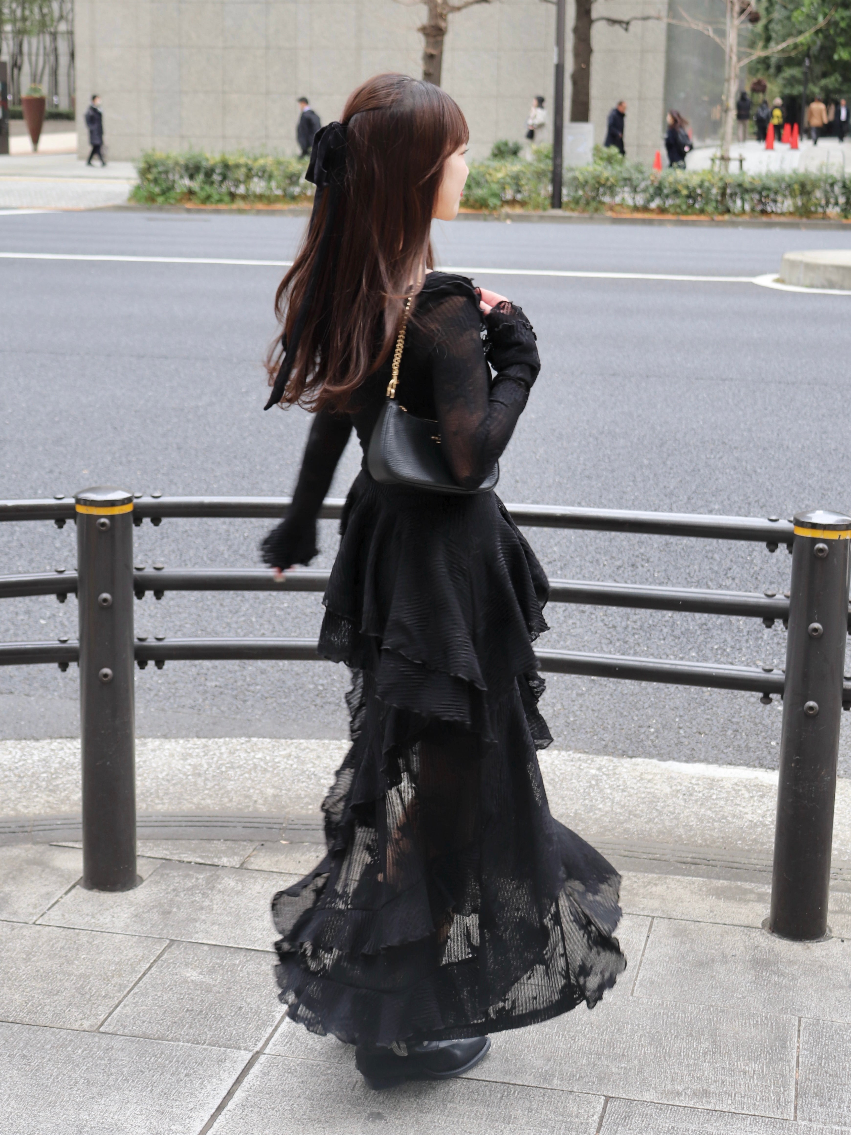 3wayアシンメトリーフリルレースワンピース