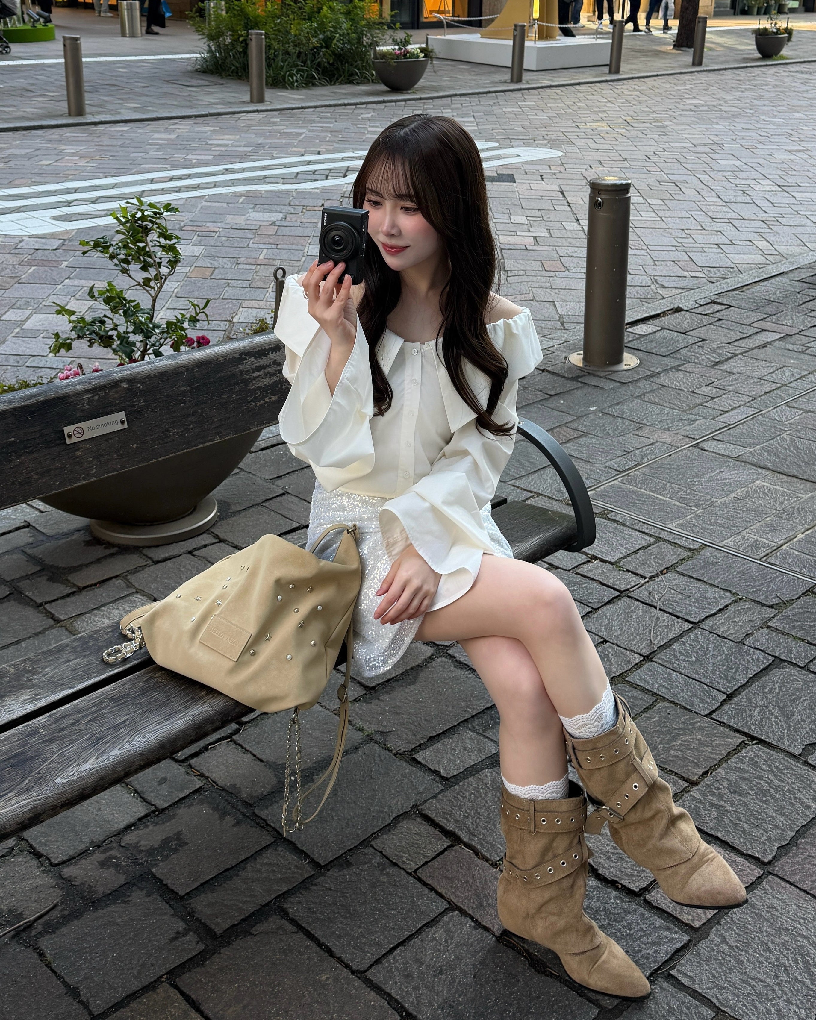 2wayオフショルギャザースリーブブラウス