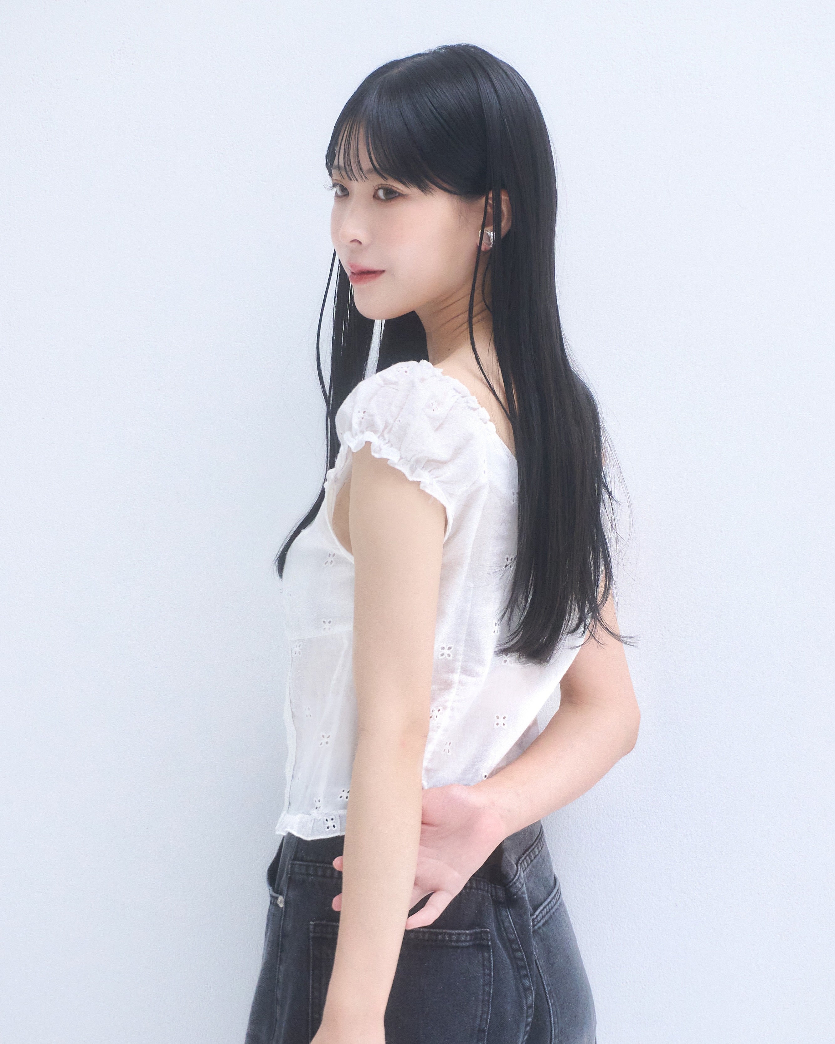 棉花褶皺上衣