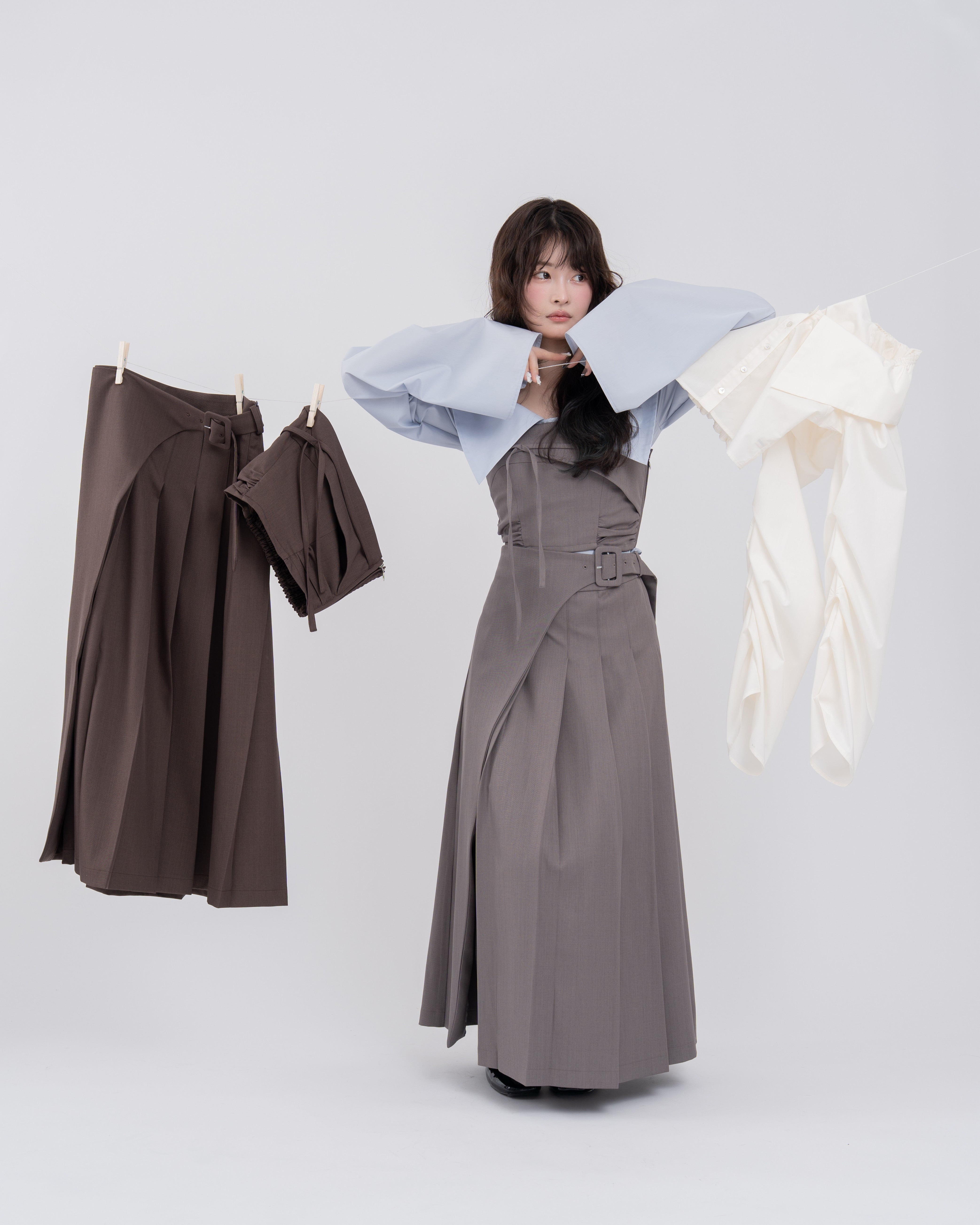 2wayオフショルギャザースリーブブラウス