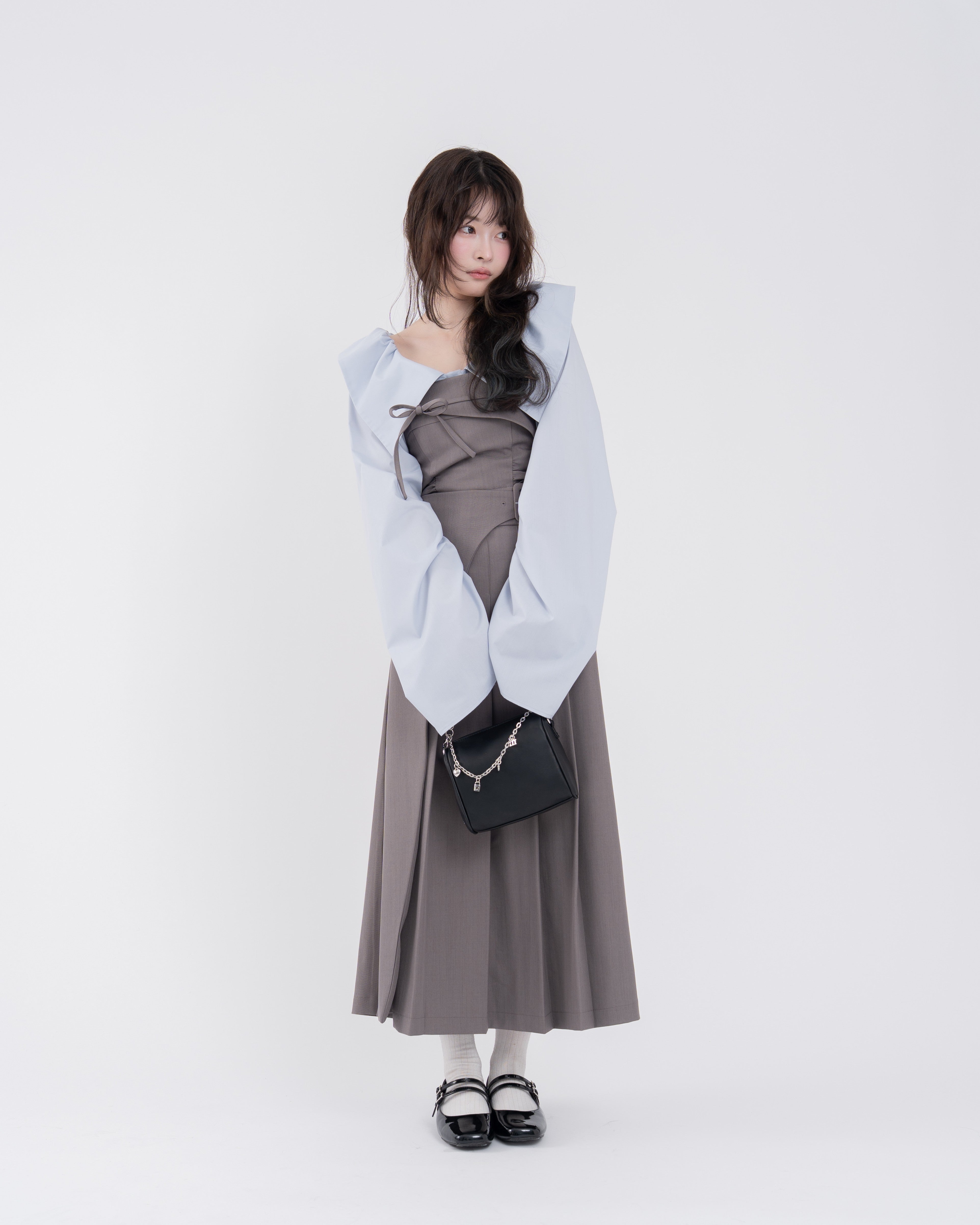 2wayオフショルギャザースリーブブラウス