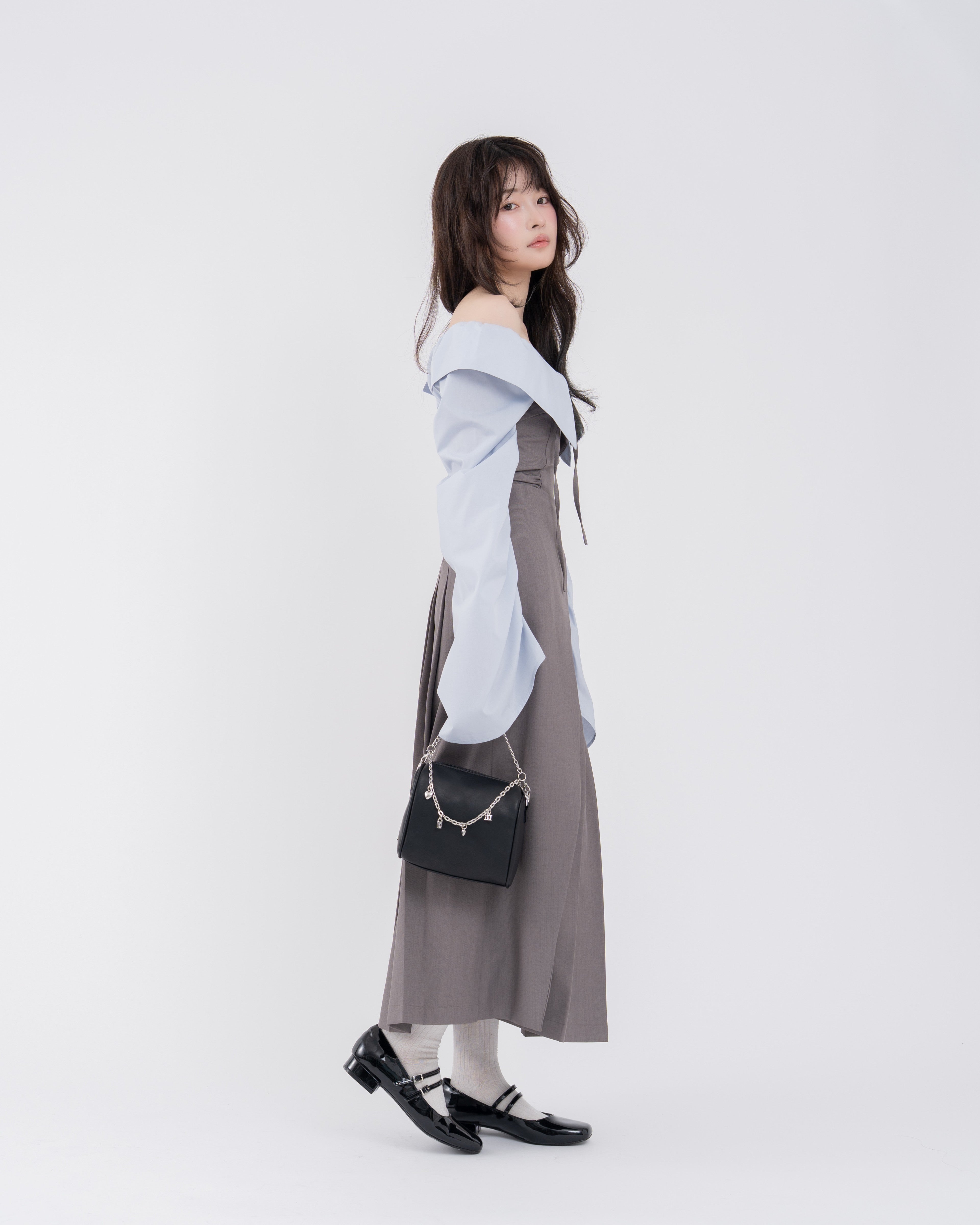 2wayオフショルギャザースリーブブラウス