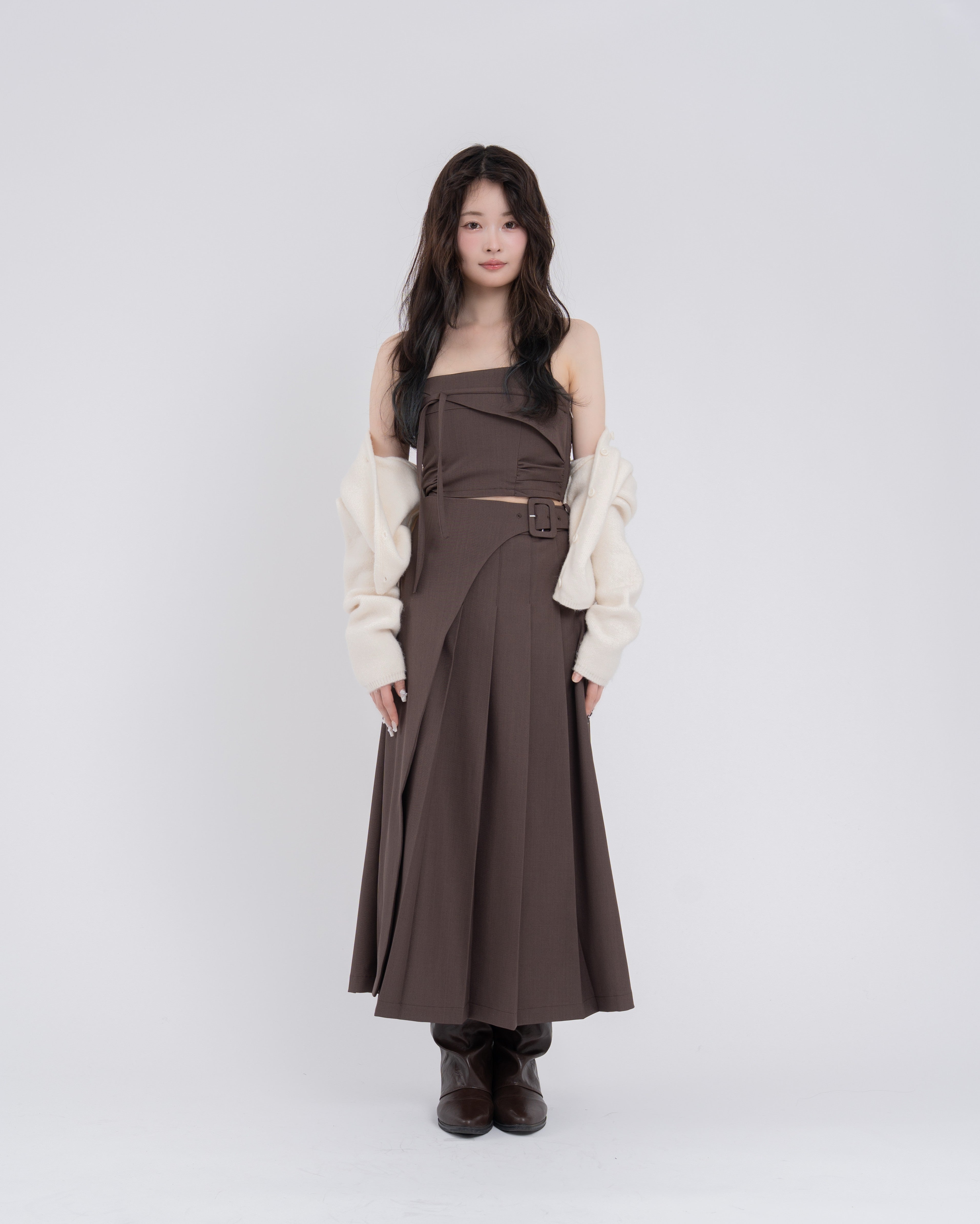 ビスチェプリーツスカートセットアップ