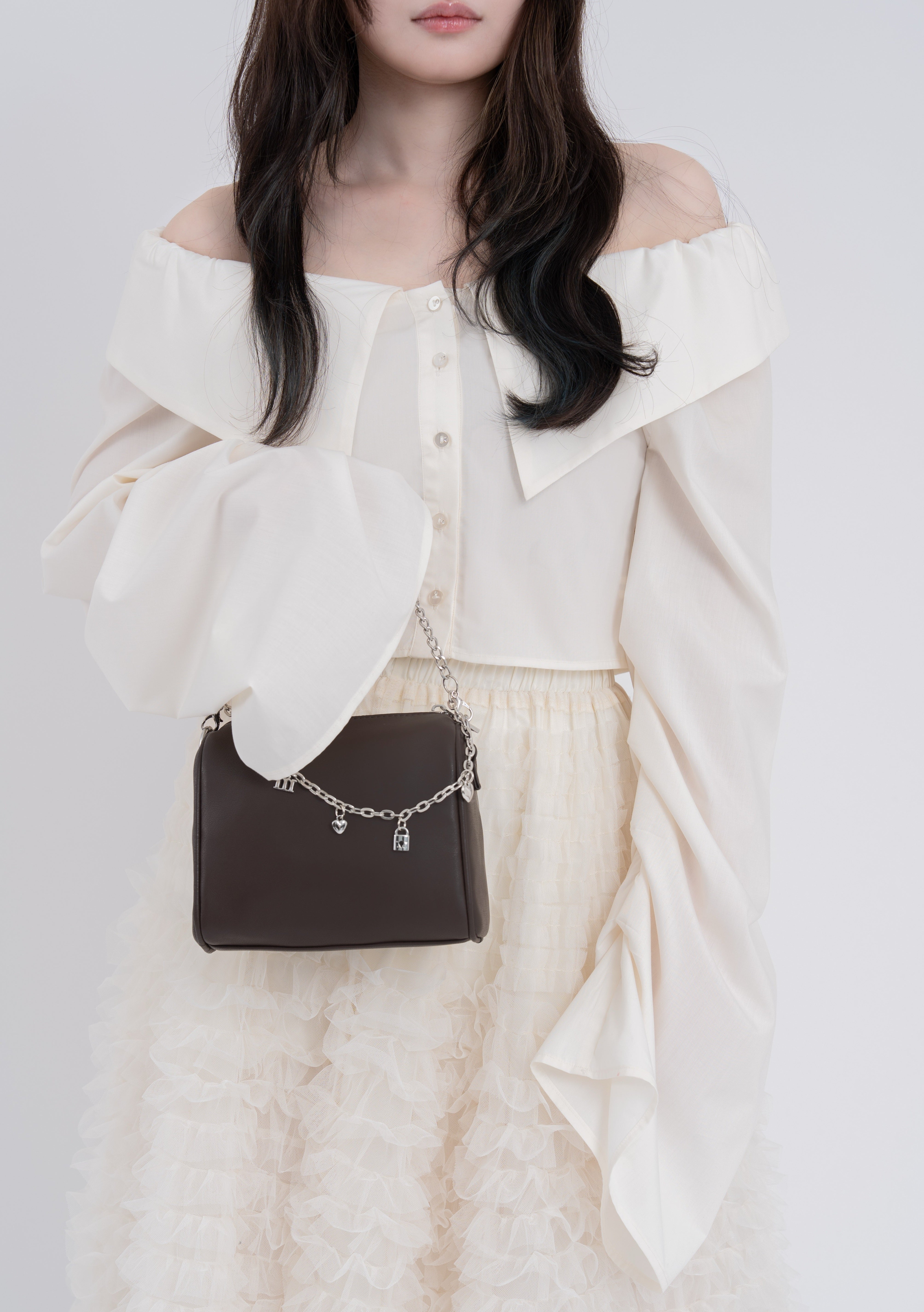 2wayオフショルギャザースリーブブラウス