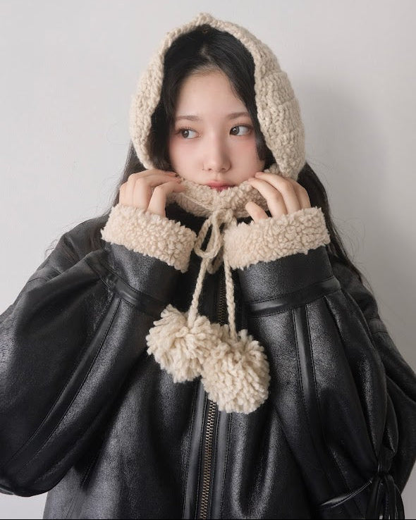 ケーブルニットイヤーマフ