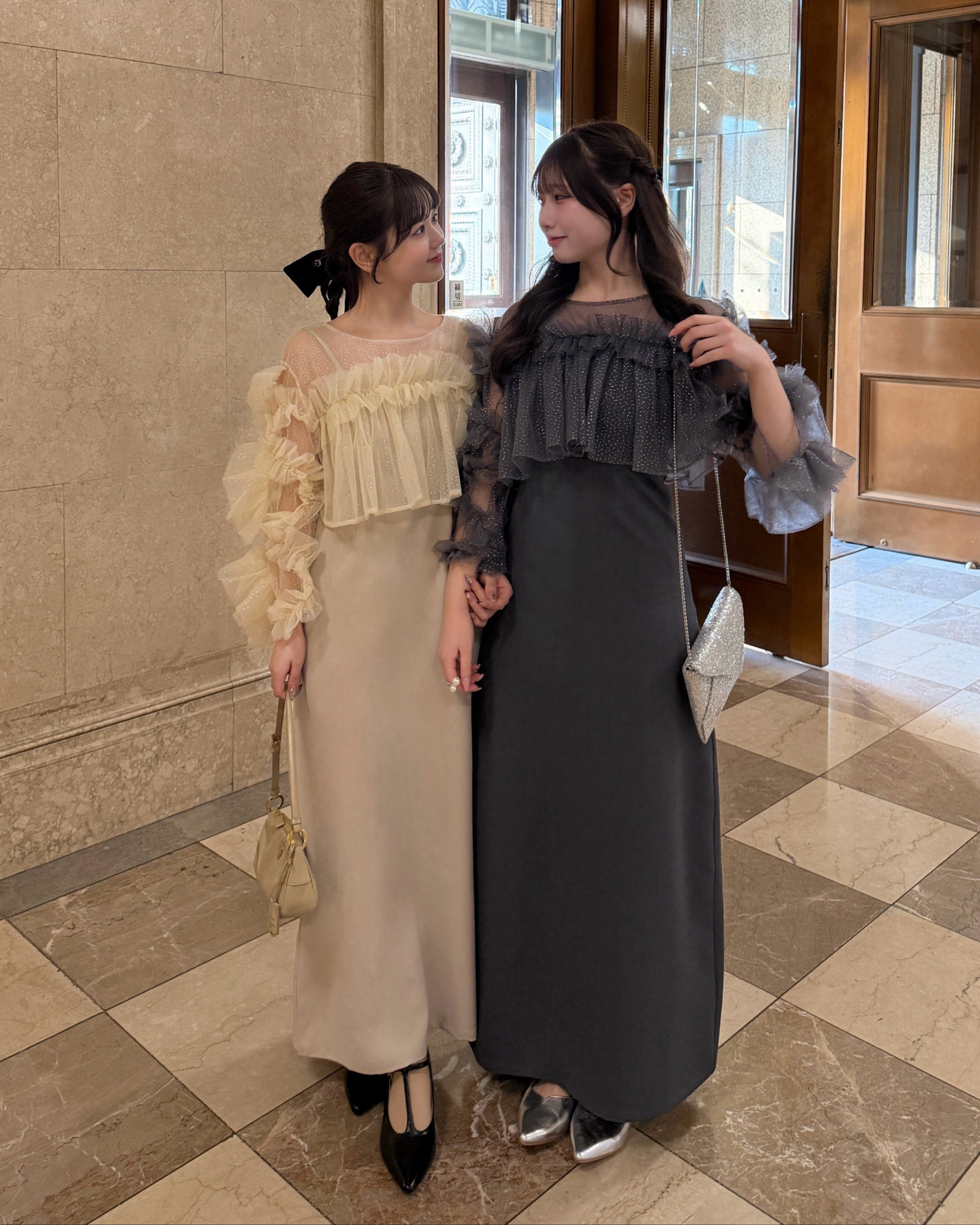 【予約】フリルラメチュールオケージョンワンピース