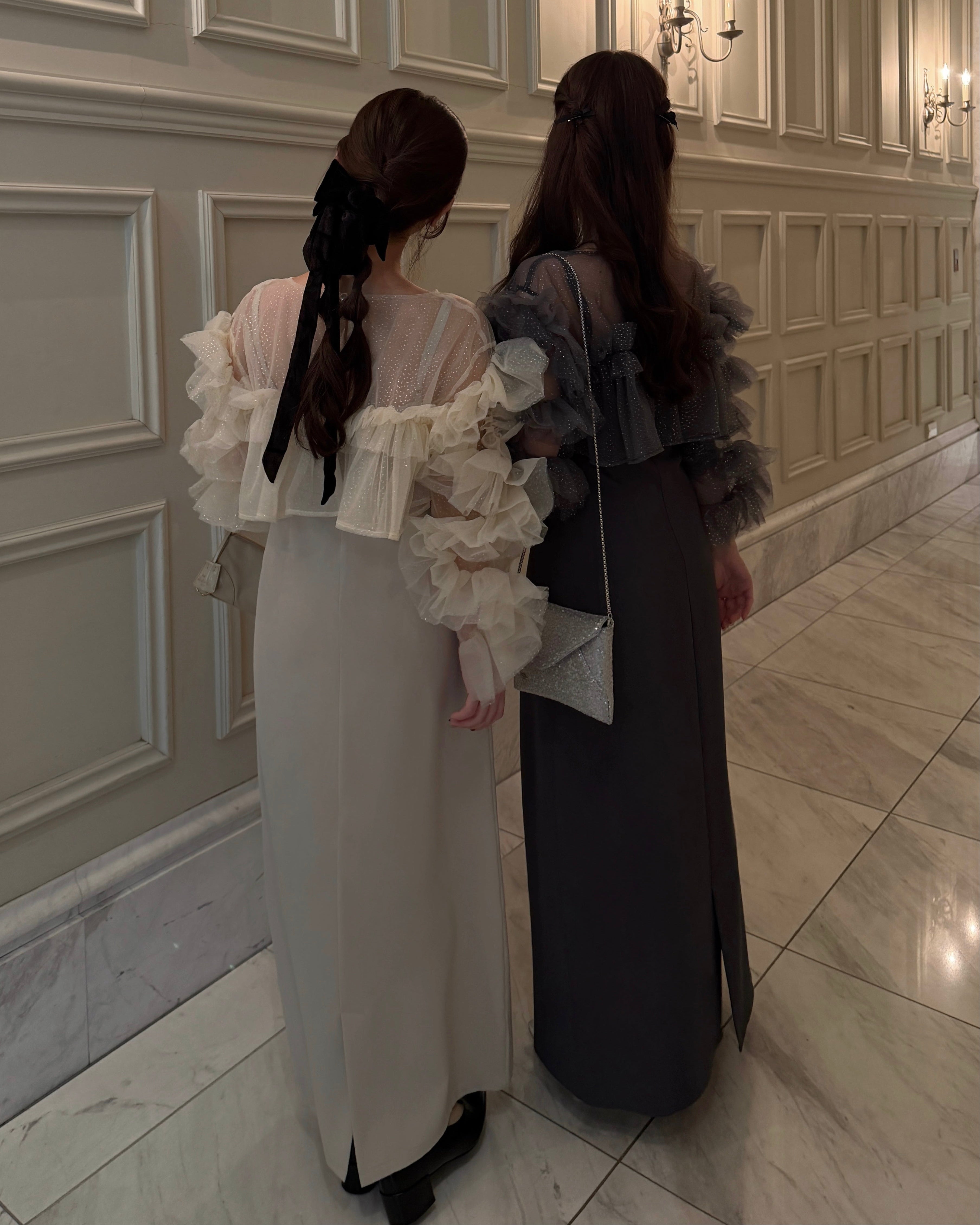 【予約】フリルラメチュールオケージョンワンピース